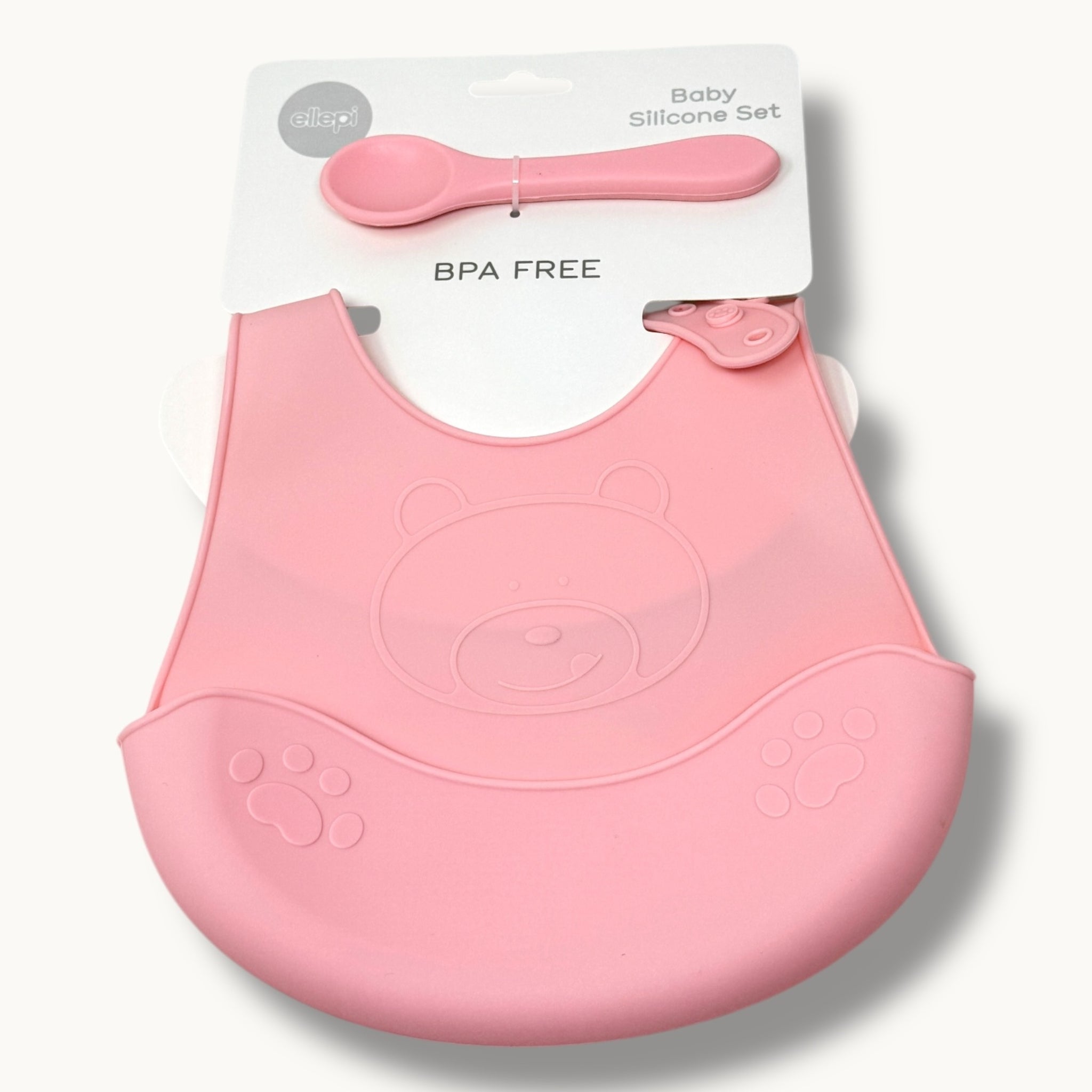 Ellepi Idea Regalo  Set Pappa 2 Pezzi (bavetta+cucchiaio ) In 100% Silicone Art. Cr1012