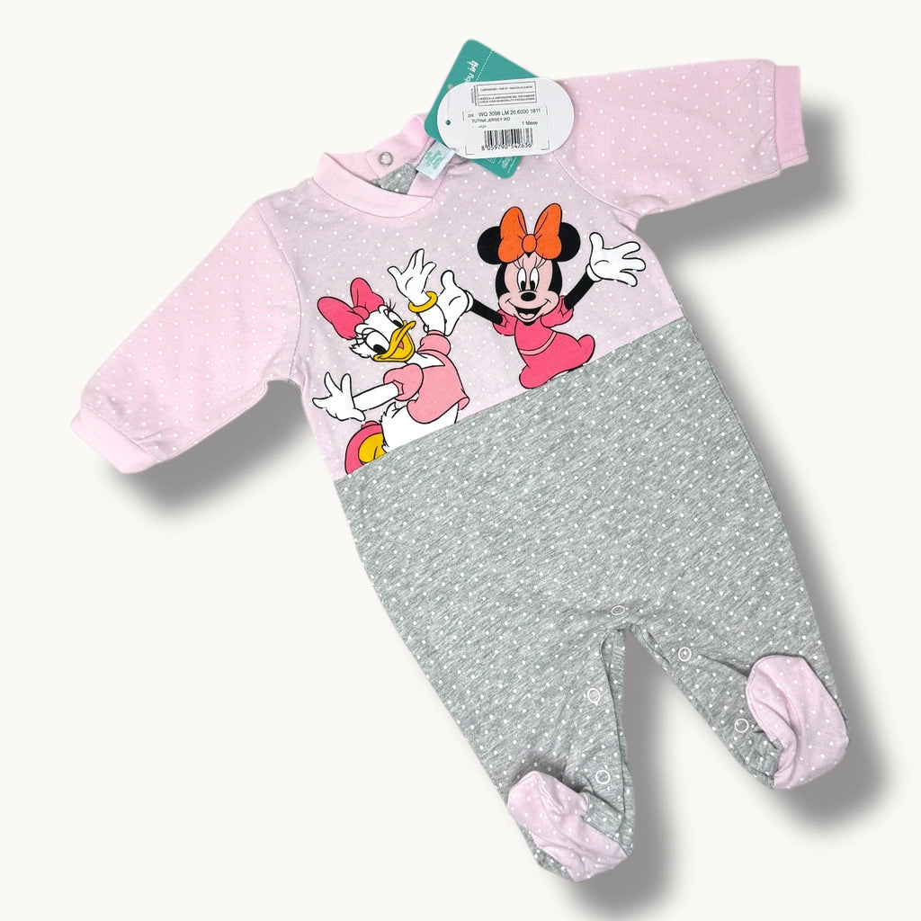 Disney - Tutina Jersey Lunga In Cotone 100% Stampa Disney (minnie Mouse)  Art. Wq3098