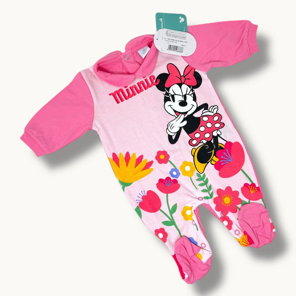 Disney - Tutina Jersey Lunga In Cotone 100% Stampa Disney (minnie Mouse)  Art. Wq3096