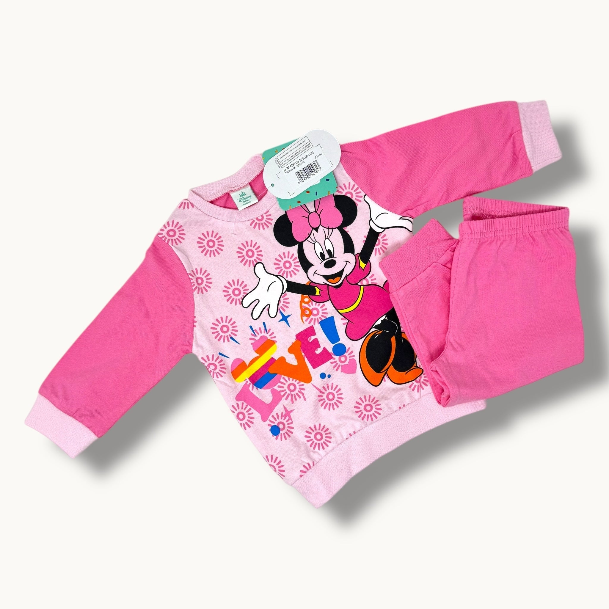 Disney - Pigiama Neonato Femminuccia In Cotone 100% Stampa Minnie Mouse Art. Wi4250