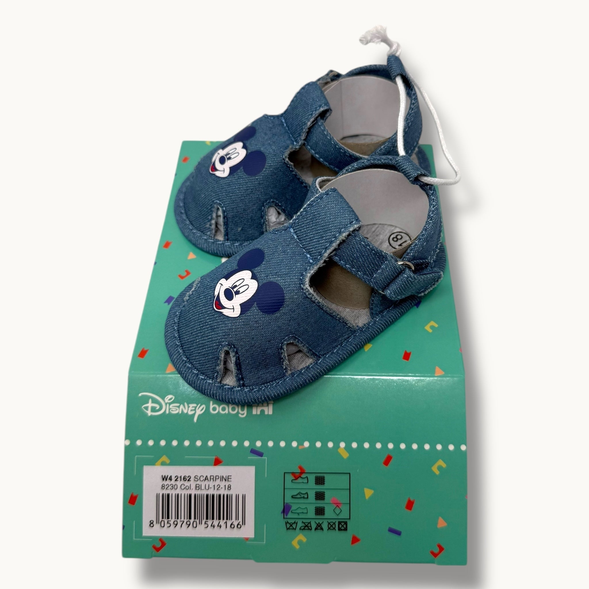 Disney - Sandaletto Maschietto Modello Jeans In Cotone 0/18 Mesi Art. W42162