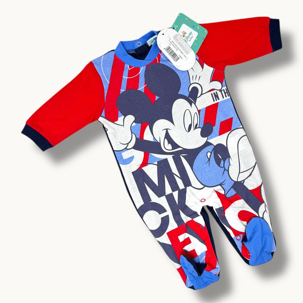 Disney - Tutina Jersey Lunga In Cotone 100% Stampa Disney (mickey Mouse)  Art. Wq3100