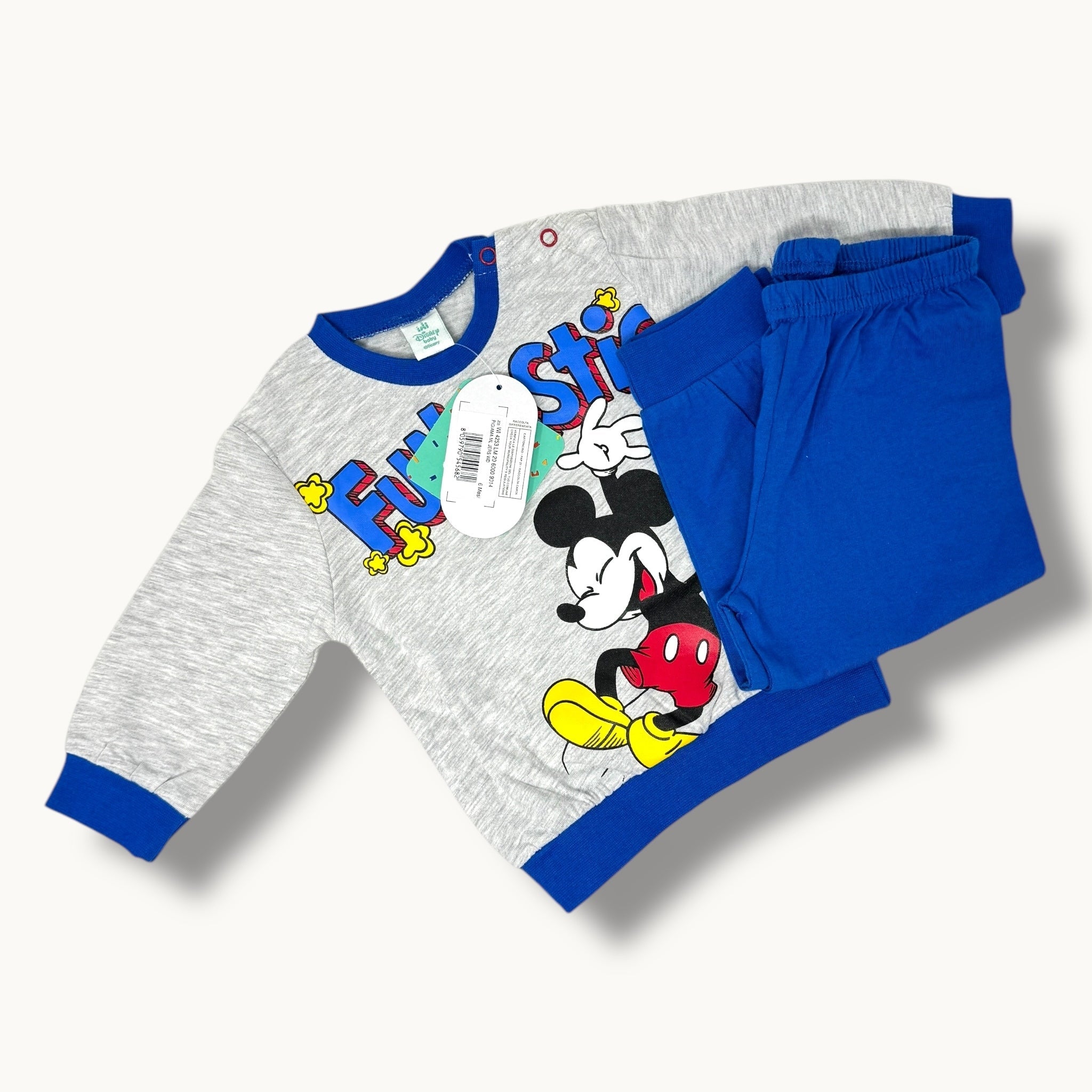Disney - Pigiama Bimbo Maschietto In Cotone 100% Stampa Mickey Mouse Art. Wi4253