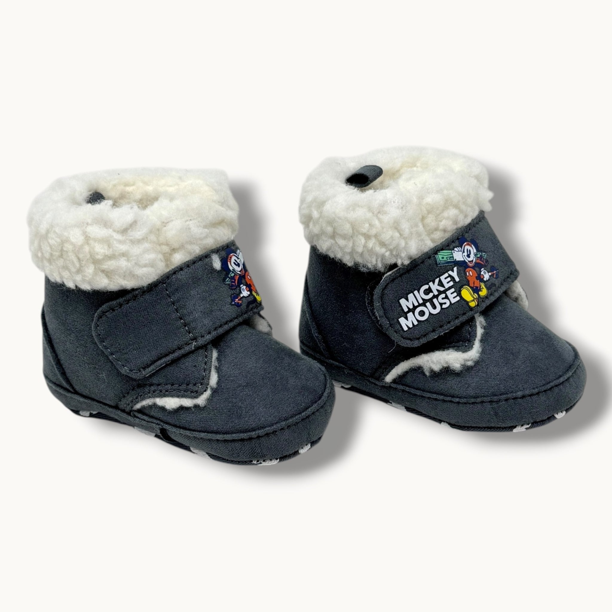Ellepi Baby Disney Scarpina Baby Maschietto Con Pellicciotto Chiusura A Strappo Art. W42185