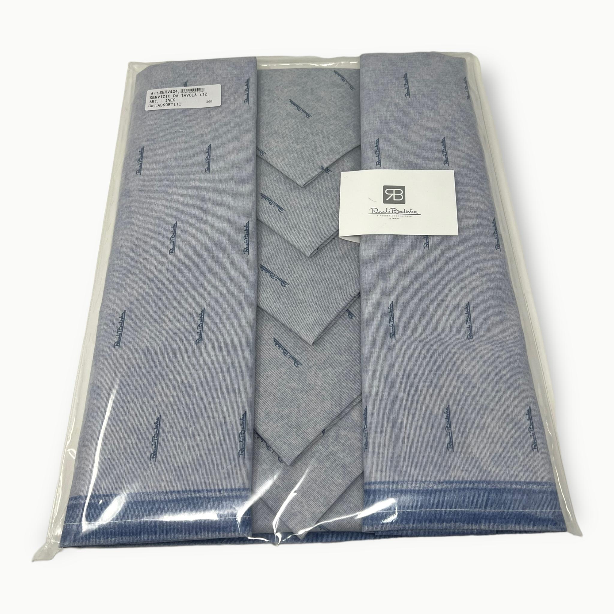 Renato Balestra Servizio Tavola X12 Con Tovaglioli Stampato In Puro Cotone  Art.serv424