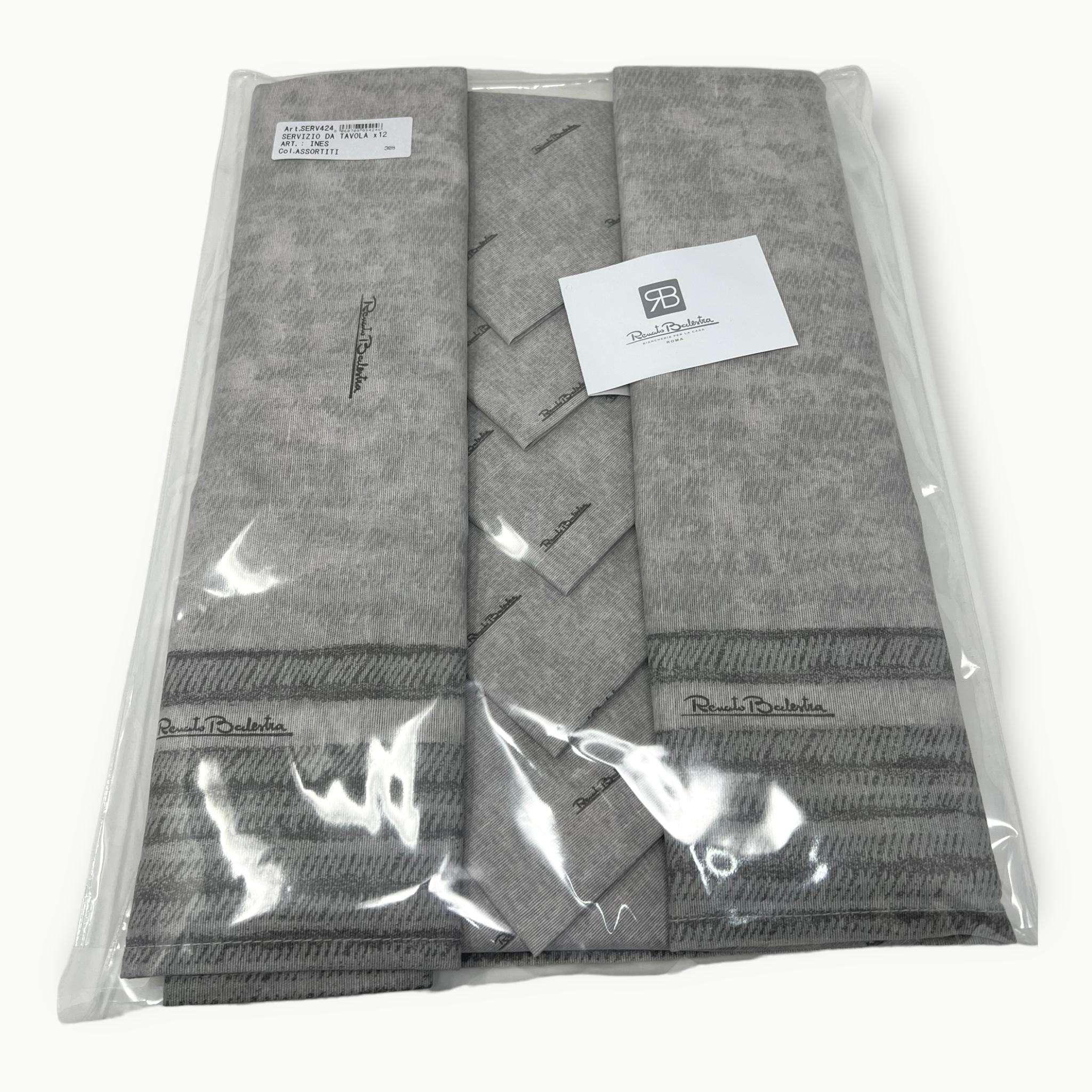 Renato Balestra Servizio Tavola X12 Con Tovaglioli Stampato In Puro Cotone  Art.serv424