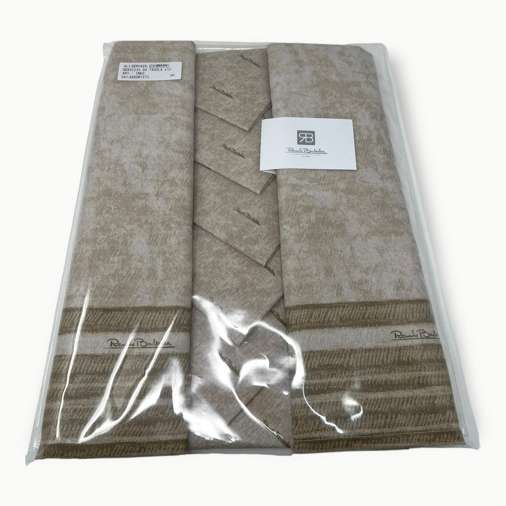 Renato Balestra Servizio Tavola X12 Con Tovaglioli Stampato In Puro Cotone  Art.serv424