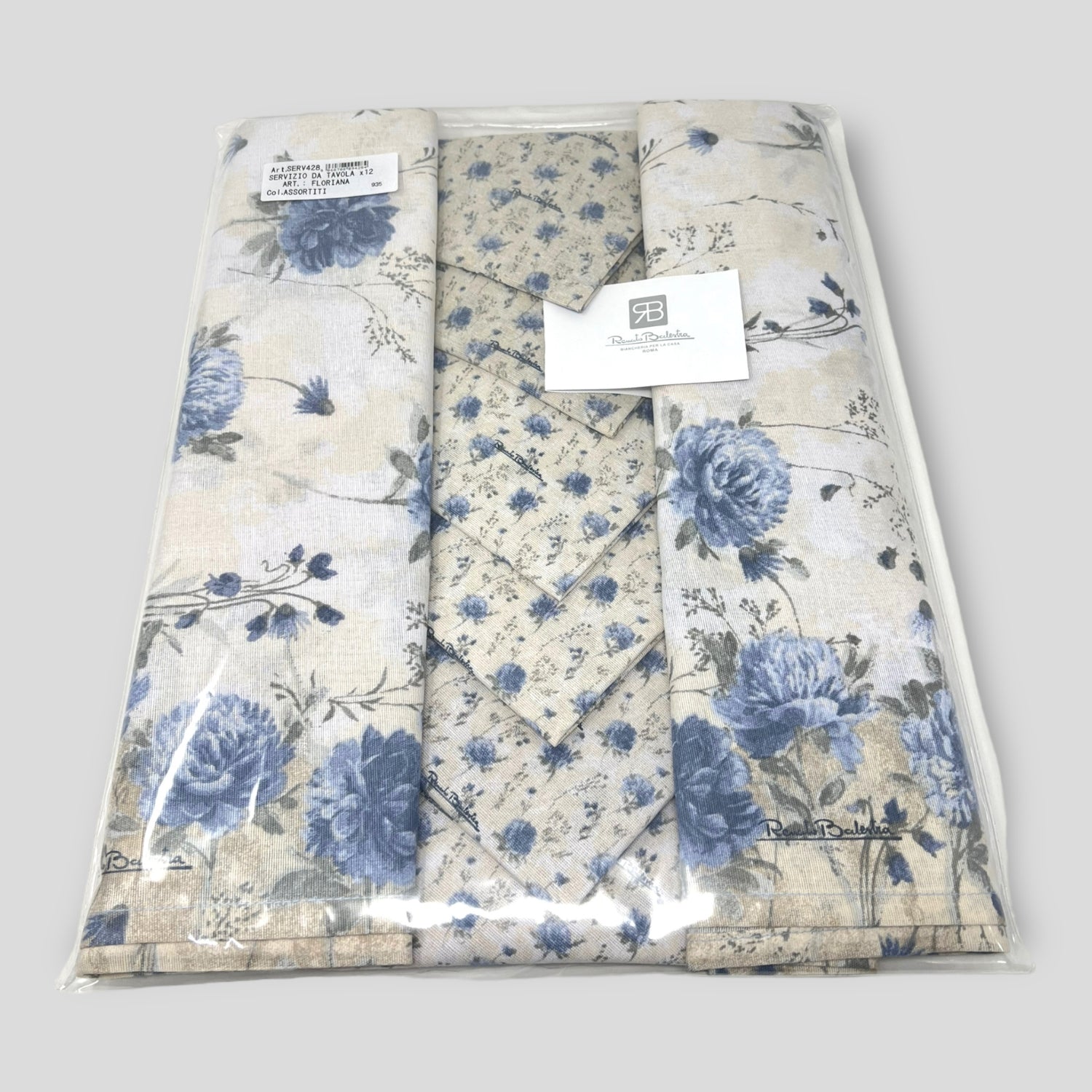 Renato Balestra - Servizio Tavola Composto Da Tovaglia X12 E Tovaglioli Stampato In Puro Cotone Serv428