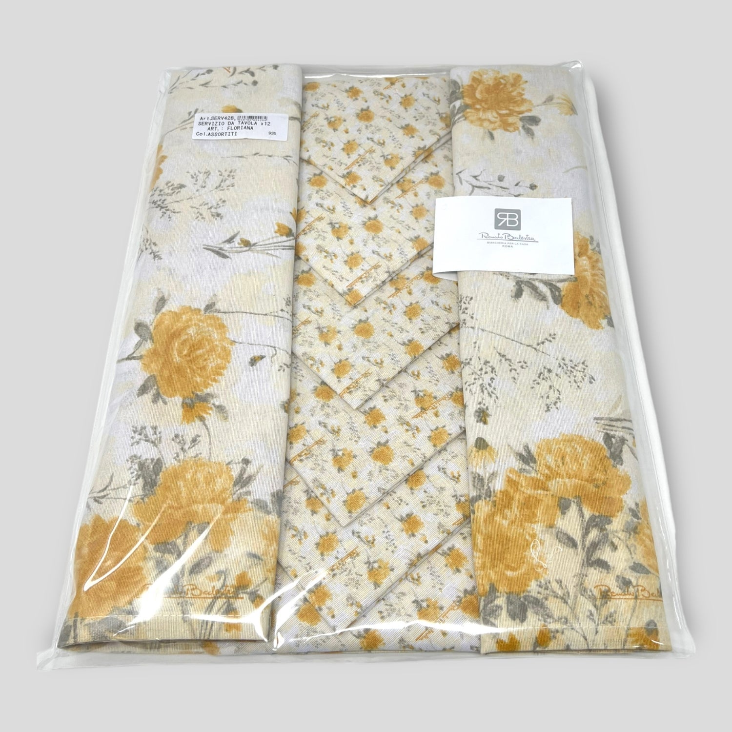 Renato Balestra - Servizio Tavola Composto Da Tovaglia X12 E Tovaglioli Stampato In Puro Cotone Serv428