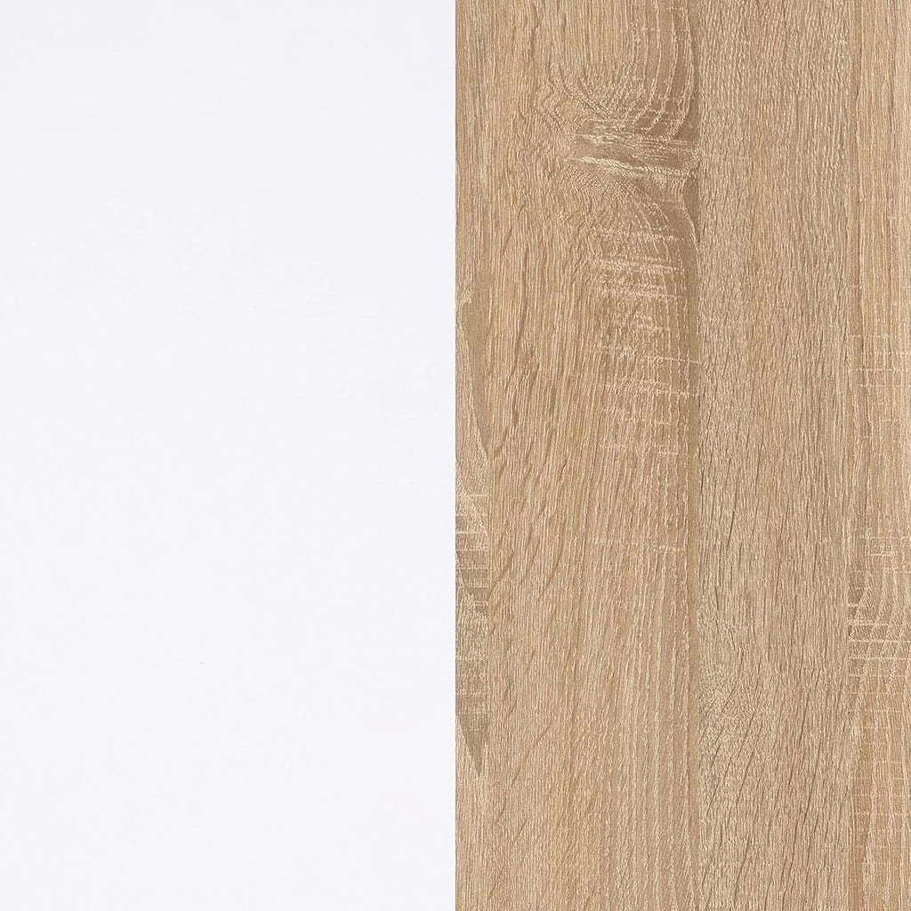 Armadio 2 ante e 2 cassetti bianco artik e rovere Canadian 81x52x180h