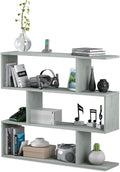 Libreria alta Athena a zig zag 110 cm colore cemento moderna