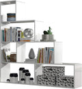 Libreria bianca lucida 145x29x145 cm - Moderna con 6 vani capienti