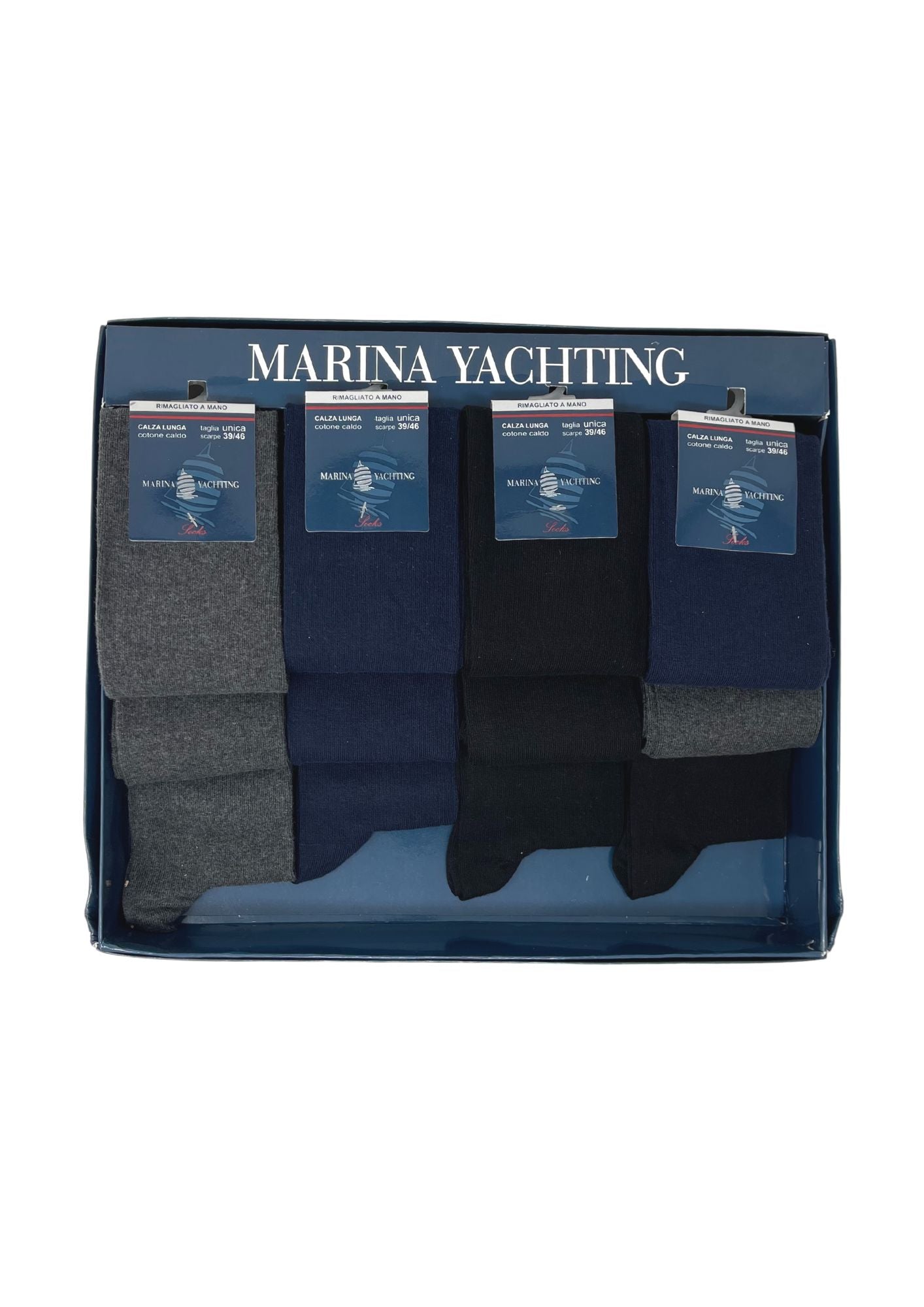 Marina Yachting  Conf.12 Paia Calza Uomo Lunga In Caldo Cotone 100% Tinta/unita Col/ass. Art.ma30112