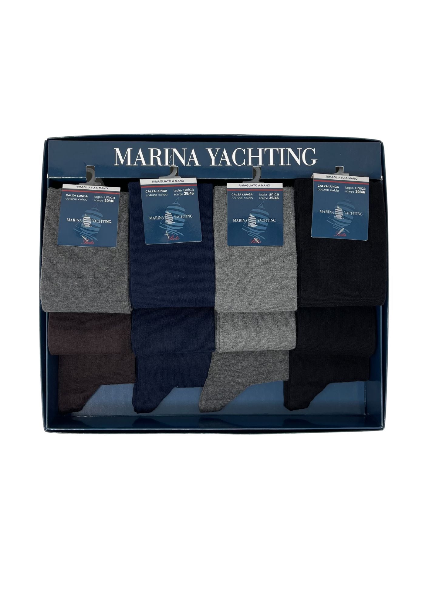 Marina Yachting  Confezione 12 Paia Calza Uomo Lunga In Caldo Cotone 100% Tinta/unita Col/ass. Art.ma30114