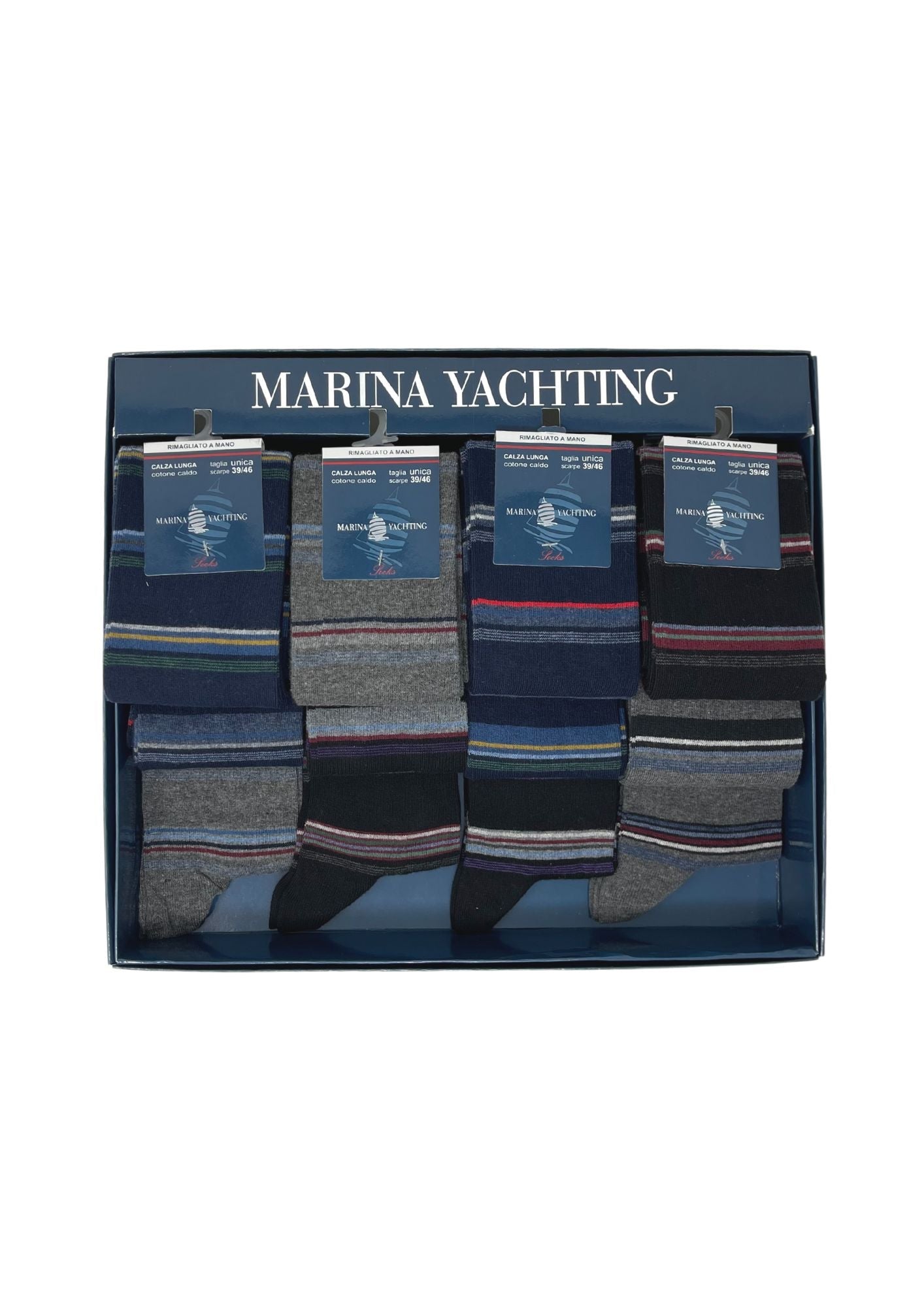 Marina Yachting Conf.12 Paia Calza Uomo Lunga In Caldo Cotone 100% Fantasia Assortite Art.ma31712