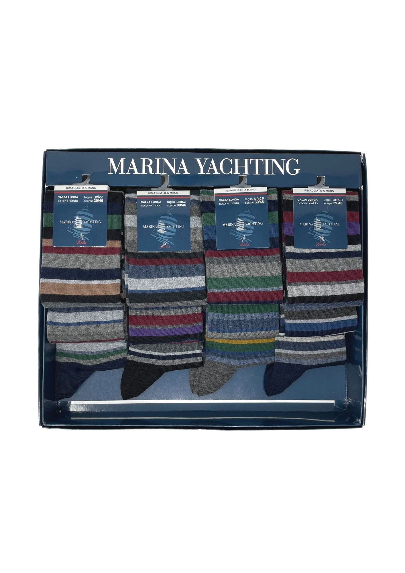 Marina Yachting  Conf.12 Paia Calza Uomo Lunga In Caldo Cotone 100% Fantasia Assortite