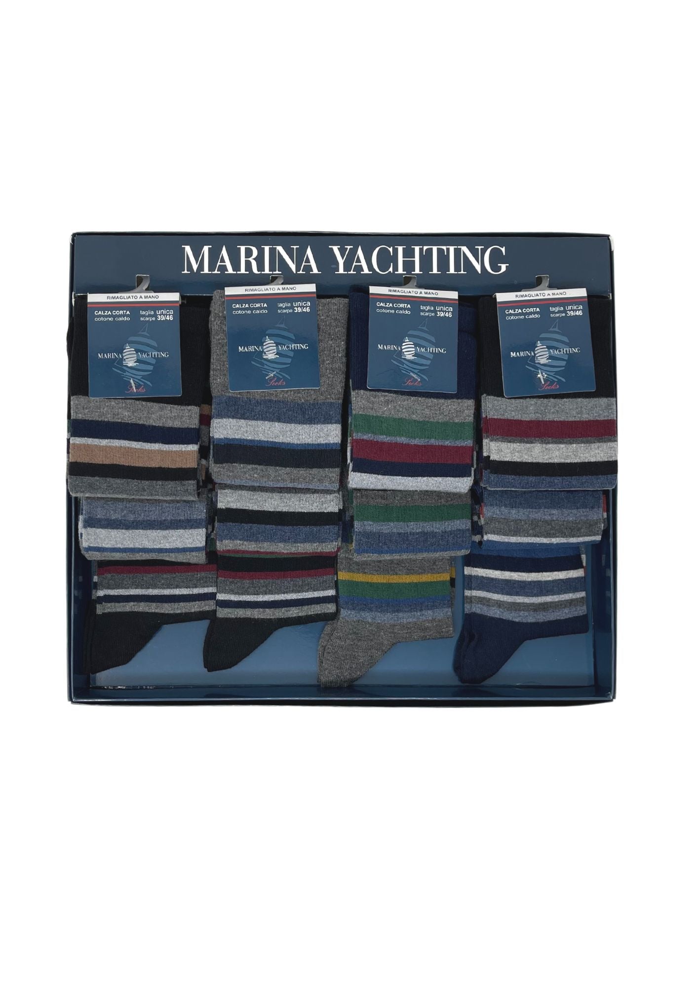 Marina Yachting  Conf.12 Paia Calza Uomo Corta In Caldo Cotone 100% Fantasia Assortite  Art.ma31812
