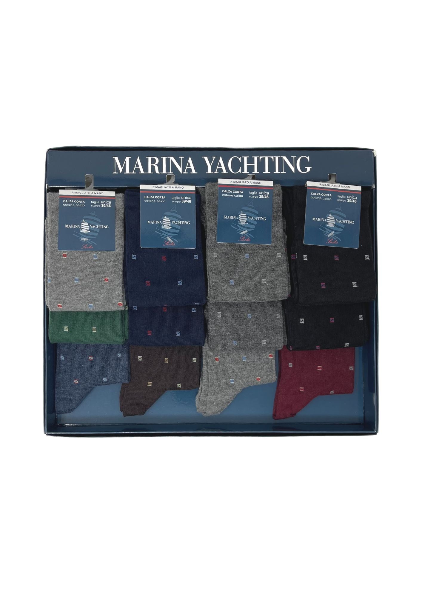 Marina Yachting  Confezione 12 Paia Calza Uomo Corta In Caldo Cotone 100% Fantasia Assortite Art.ma32408