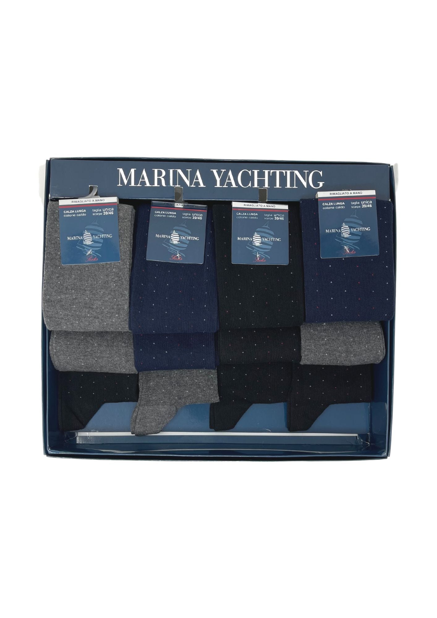 Marina Yachting Conf.12 Paia Calza Uomo Lunga In Caldo Cotone 100% Fantasia Assortite