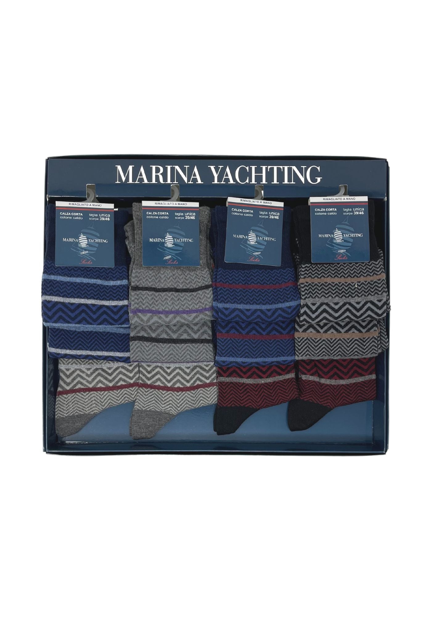Marina Yachting  Conf.12 Paia Calza Uomo Corta In Caldo Cotone 100% Fantasia Assortite  Art.ma33812