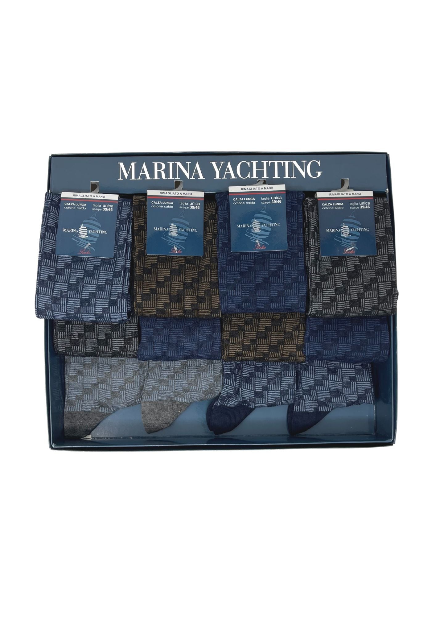 Marina Yachting  Conf.12 Paia Calza Uomo Lunga In Caldo Cotone 100% Fantasia Assortite