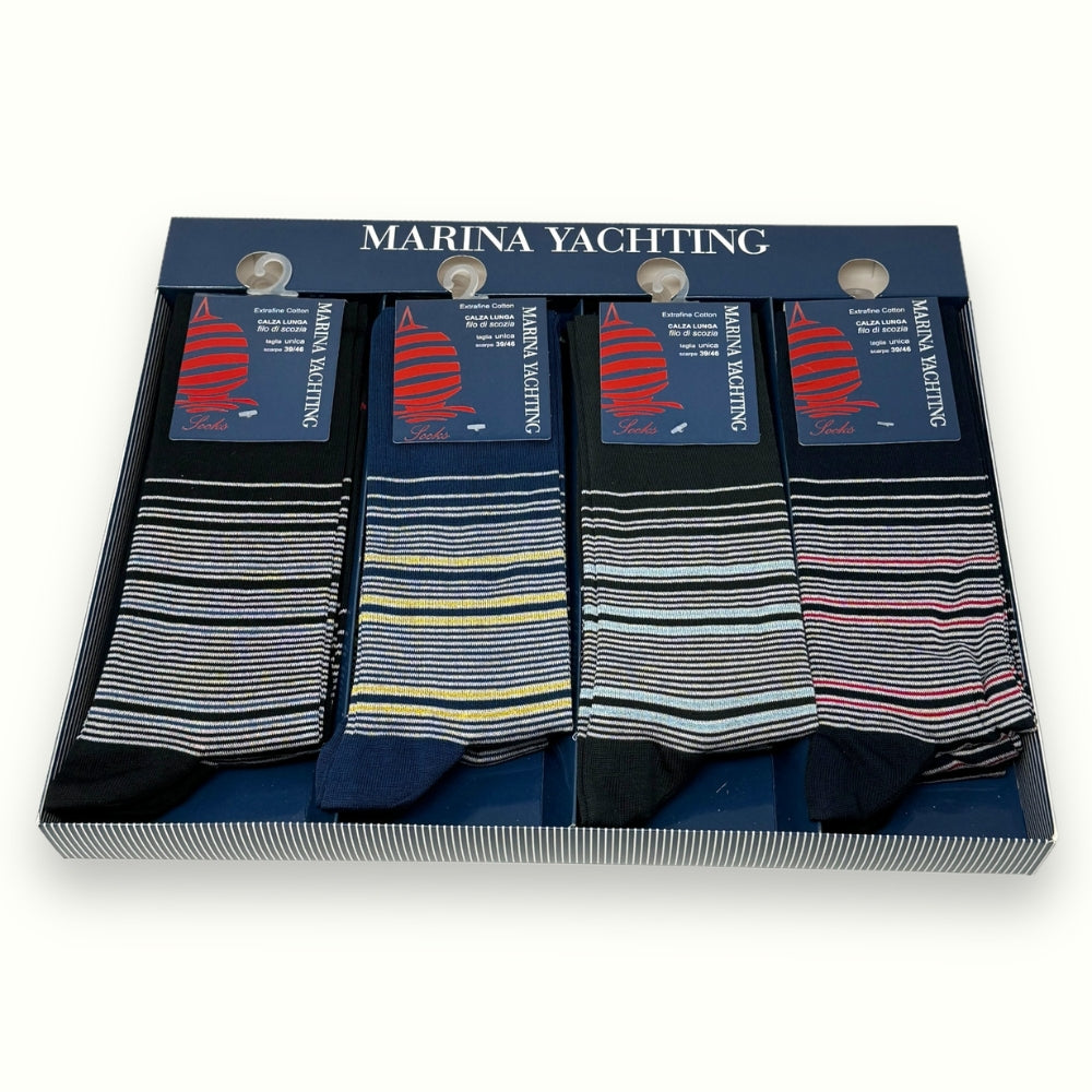 Marina Yachting Confezione 12 Paia Calza Uomo Lunga In Puro Cotone Extrafine (colori Assortiti)  Art. Mb52314