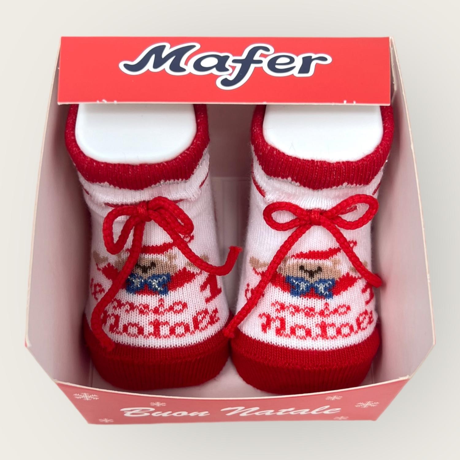 Mafer Natale Calzino Neonato In Caldo Cotone Disegno Natalizio  Art. Xna5501