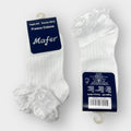 Mafer Calzino Bimba Per Cerimonie Bianco Corto In Cotone Con Inserto In Pizzo Art.rfc7062