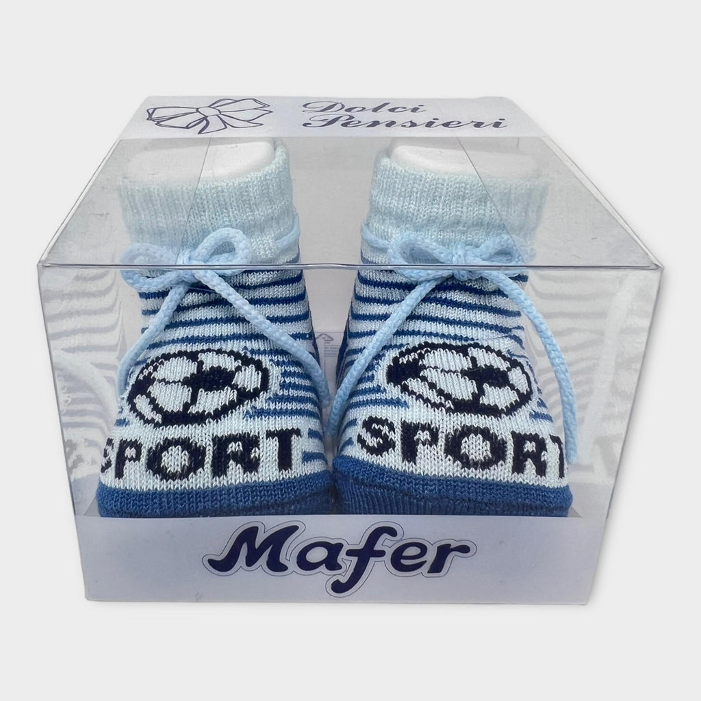 Mafer Scarpina Neonata In Puro Cotone Maschietto  Art.wsc7152