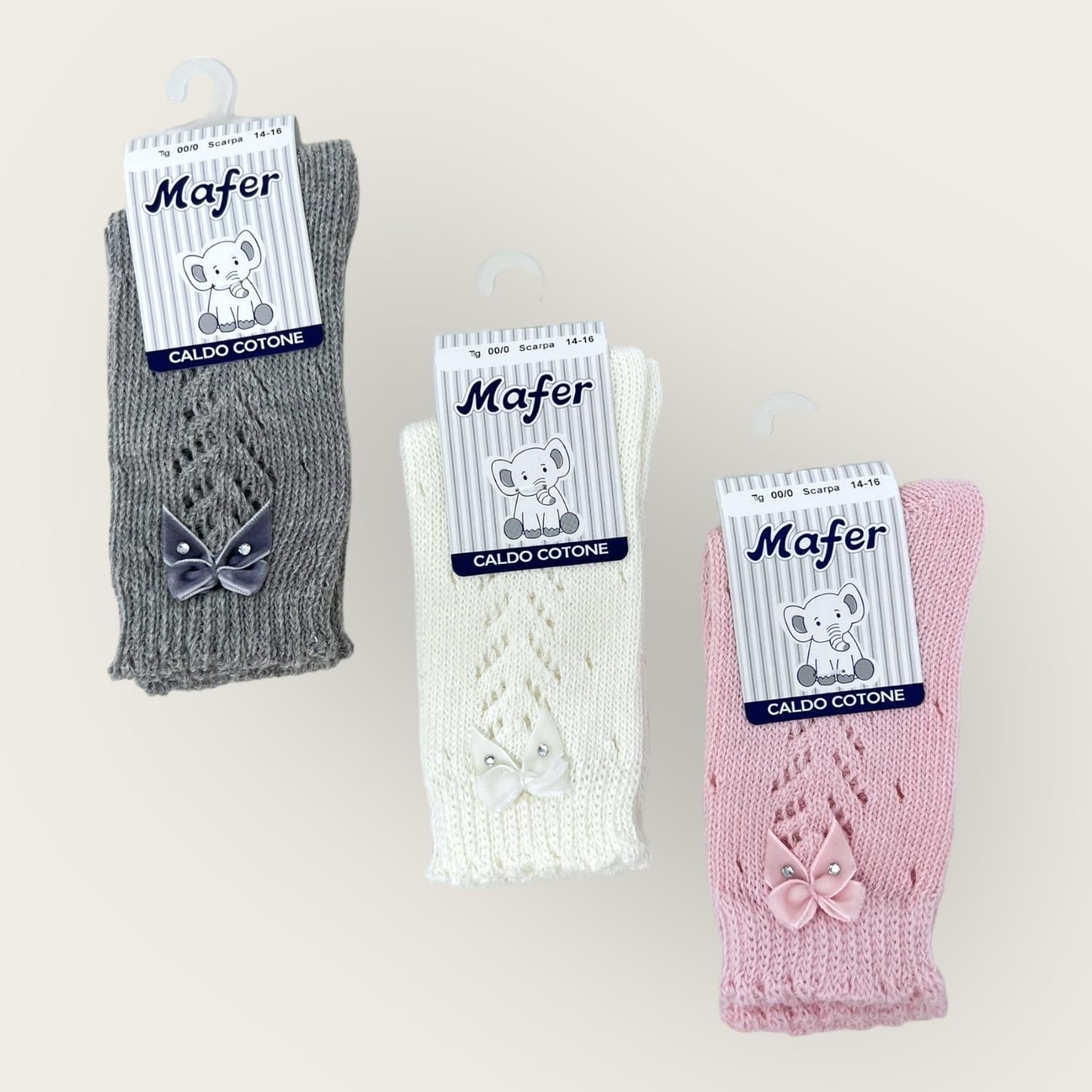 Mafer Baby  Calza Baby Lunga Traforata In Caldo Cotone Con Applicazione  Art. Bfl7275