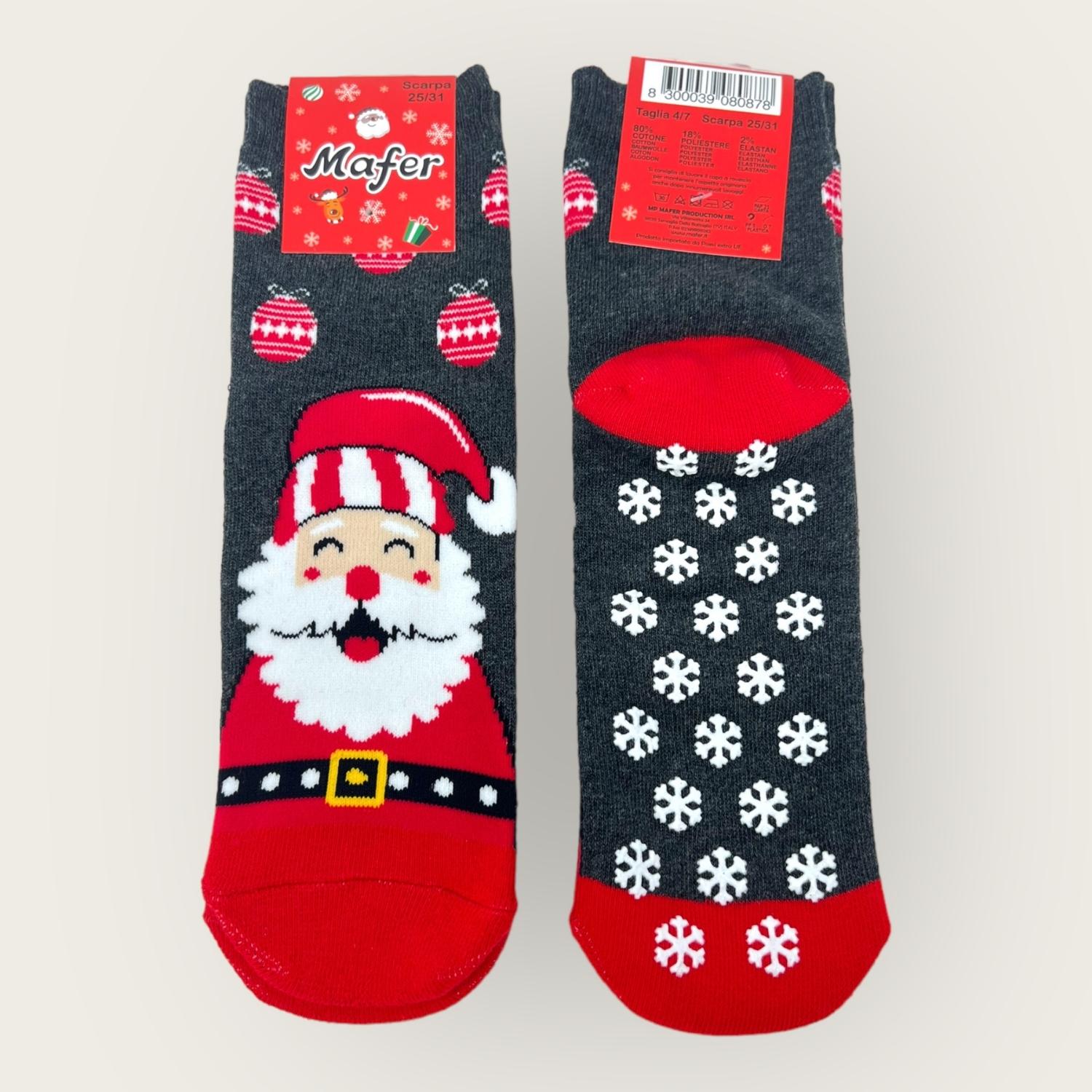 Mafer Natale Calza Bimbo-a Antiscivolo In Cotone Fantasie Natalizie  Art. Xna8087