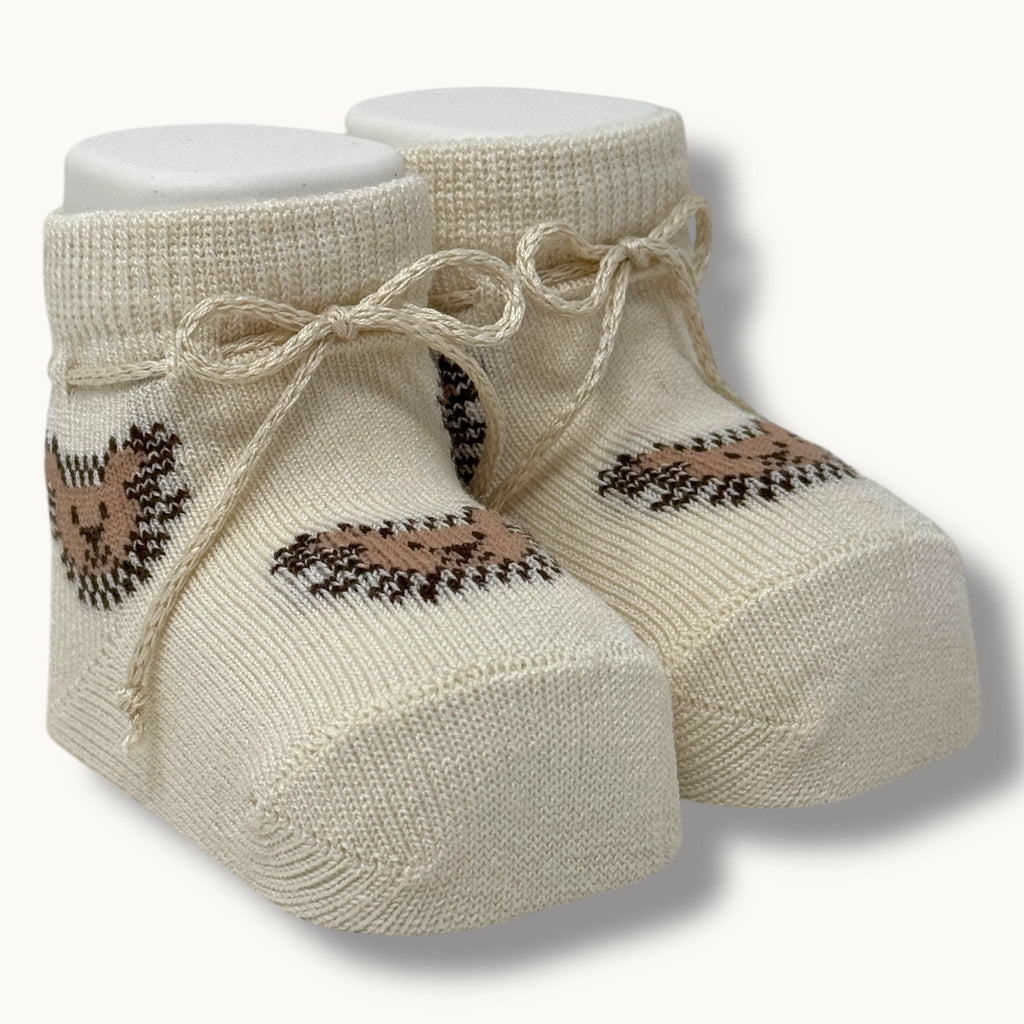 Mafer - Scarpina In 100% Cotone Baby Maschietto Disegno Orsetto  Art. Wsc8752