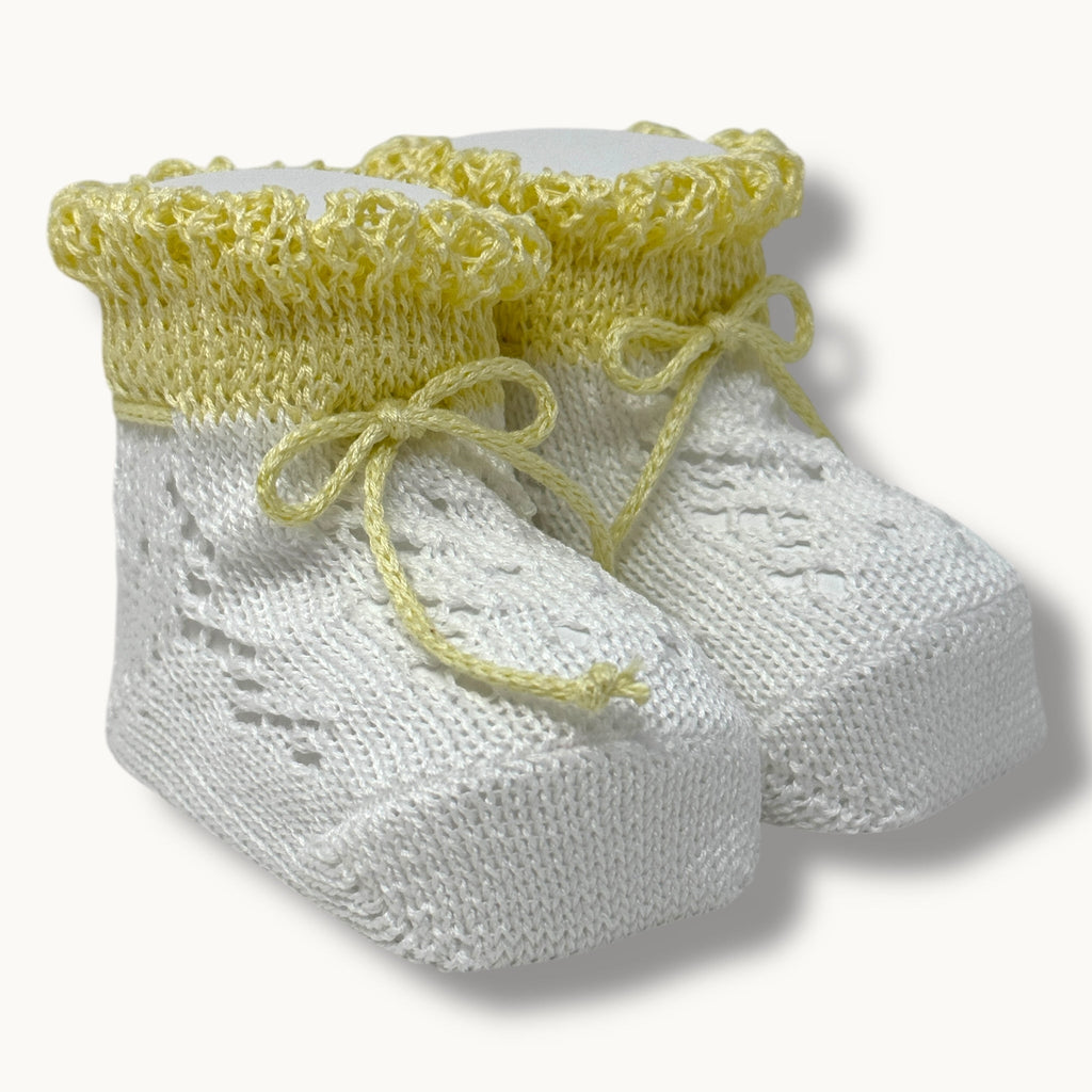 Mafer - Scarpina In Filo 100% Cotone Baby Femminuccia Intarsiata Art. Wsc8788