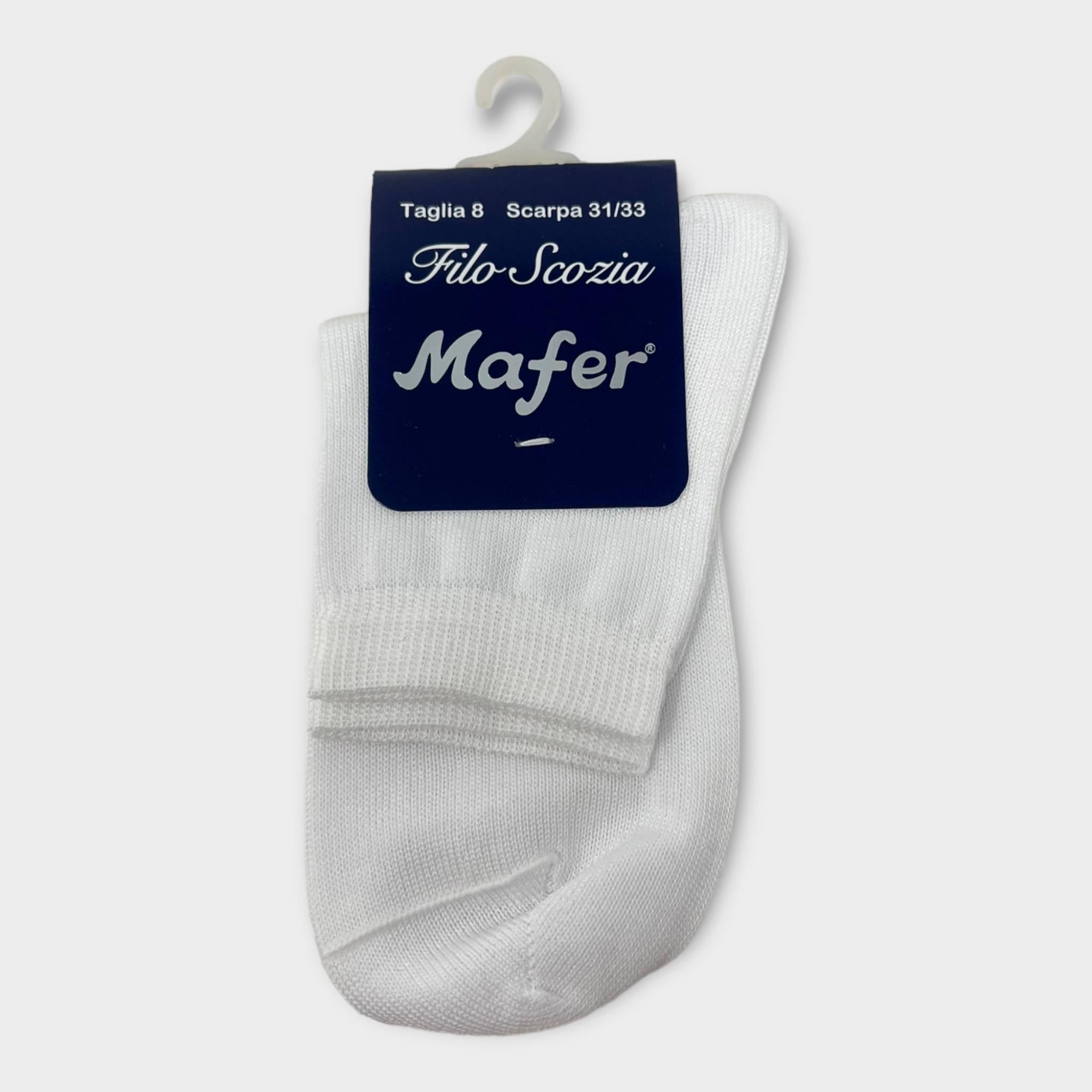 Mafer Calza Corta Bimbo Bianca In Cotone Maglia Liscia Art. Rmc4094