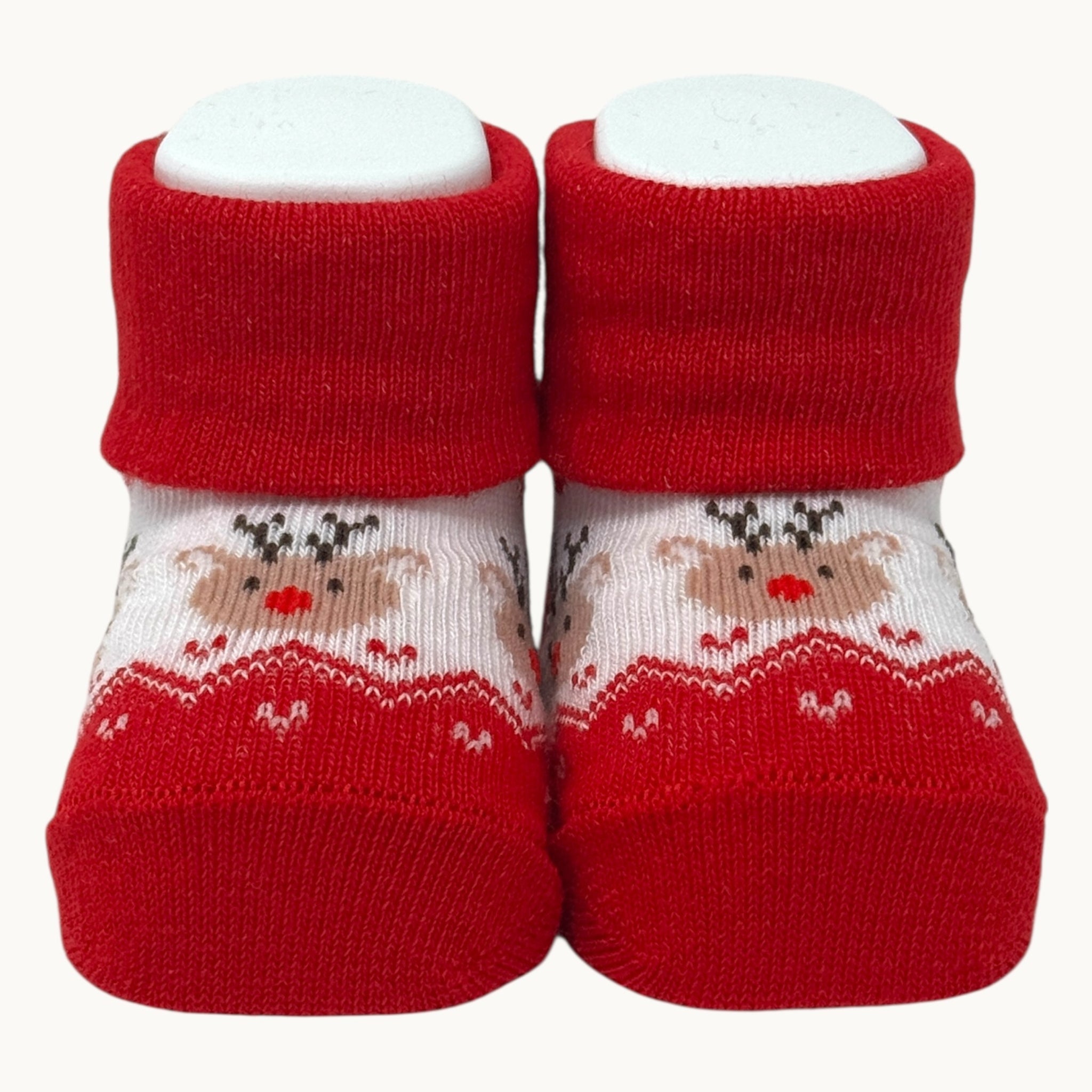 Mafer Natale Scarpina Neonato-a Primi Giorni In Caldo Cotone Disegno Natalizio  Art. Xna8599