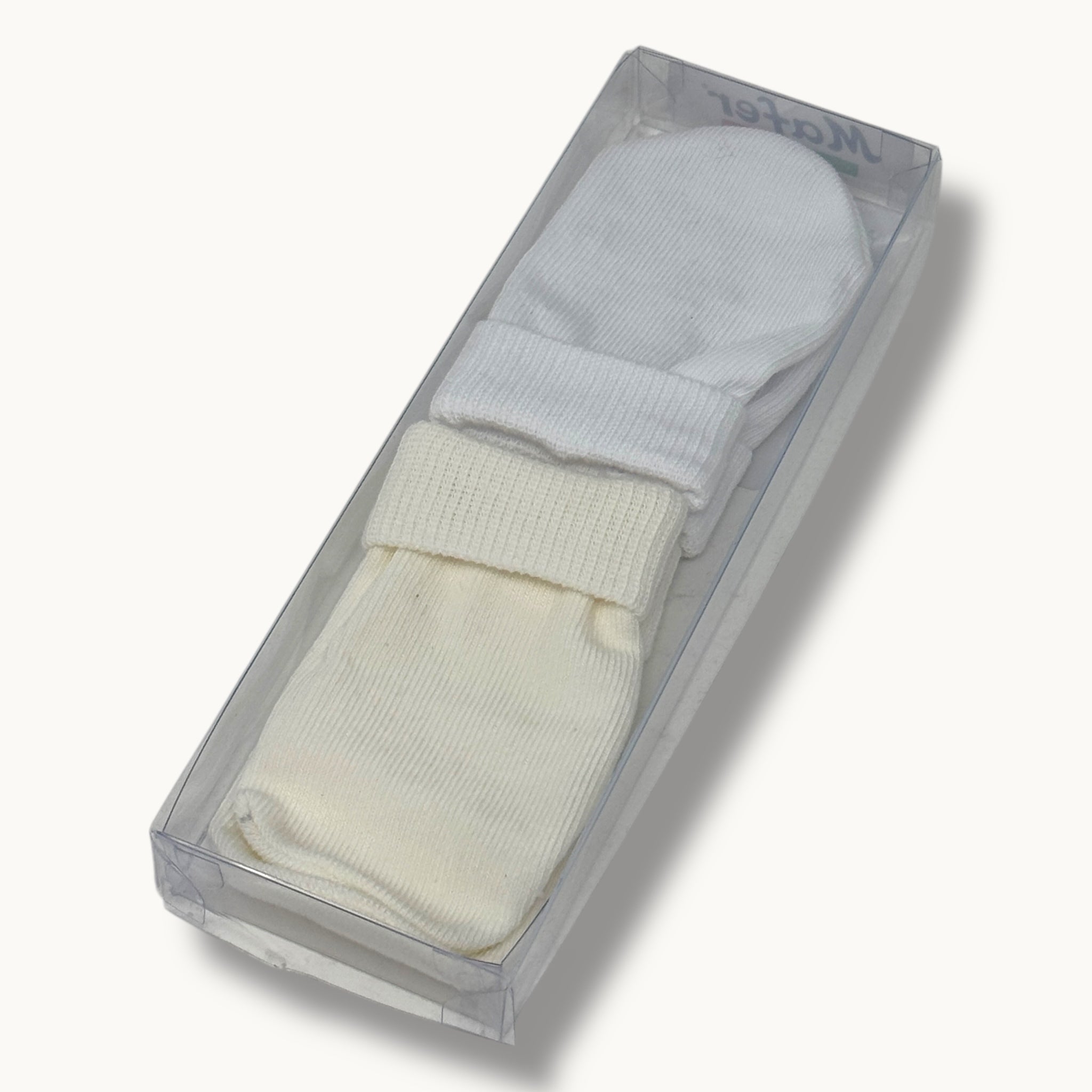 Mafer - Confezione 2 Paia Muffole Neonato In Puro Cotone  Art.wsm001