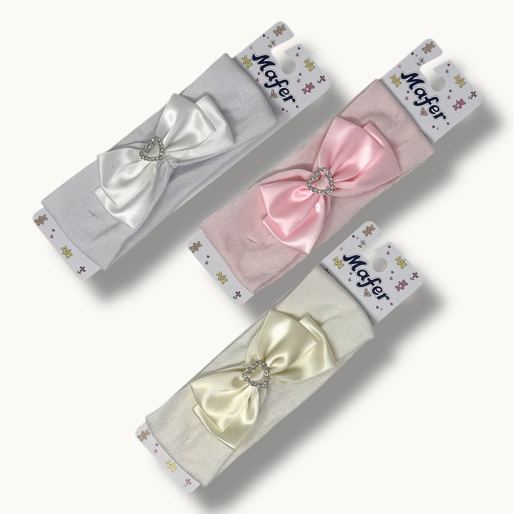 Mafer - Fascetta Baby Con Applicazione In Cotone Vari Colori  Art. Wsf8803