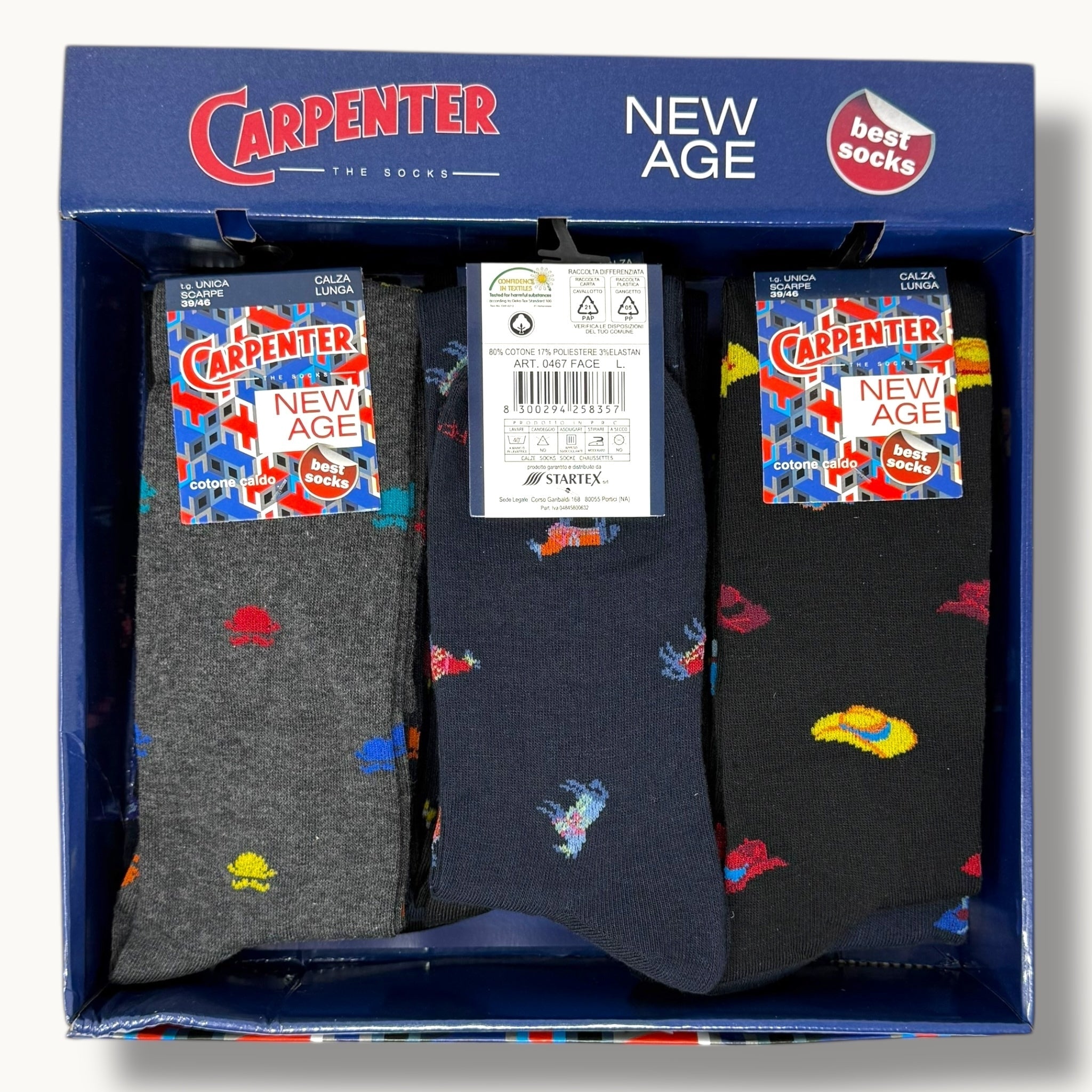Carpenter - (4 Paia) Calza Lunga Uomo In Caldo Cotone Fantasia Art. 0467