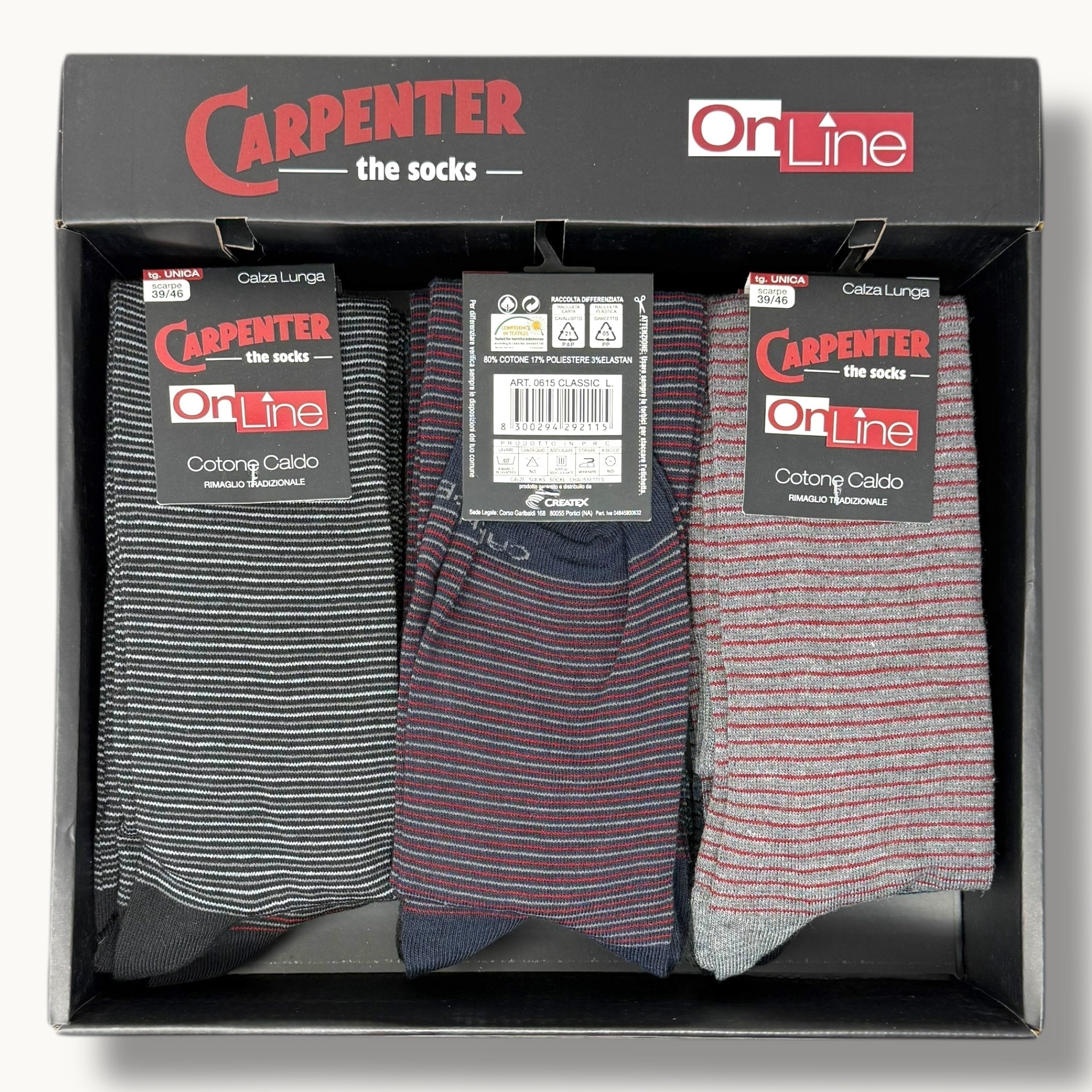 Carpenter - (4 Paia) Calza Lunga Uomo In Caldo Cotone Fantasia Art.0615