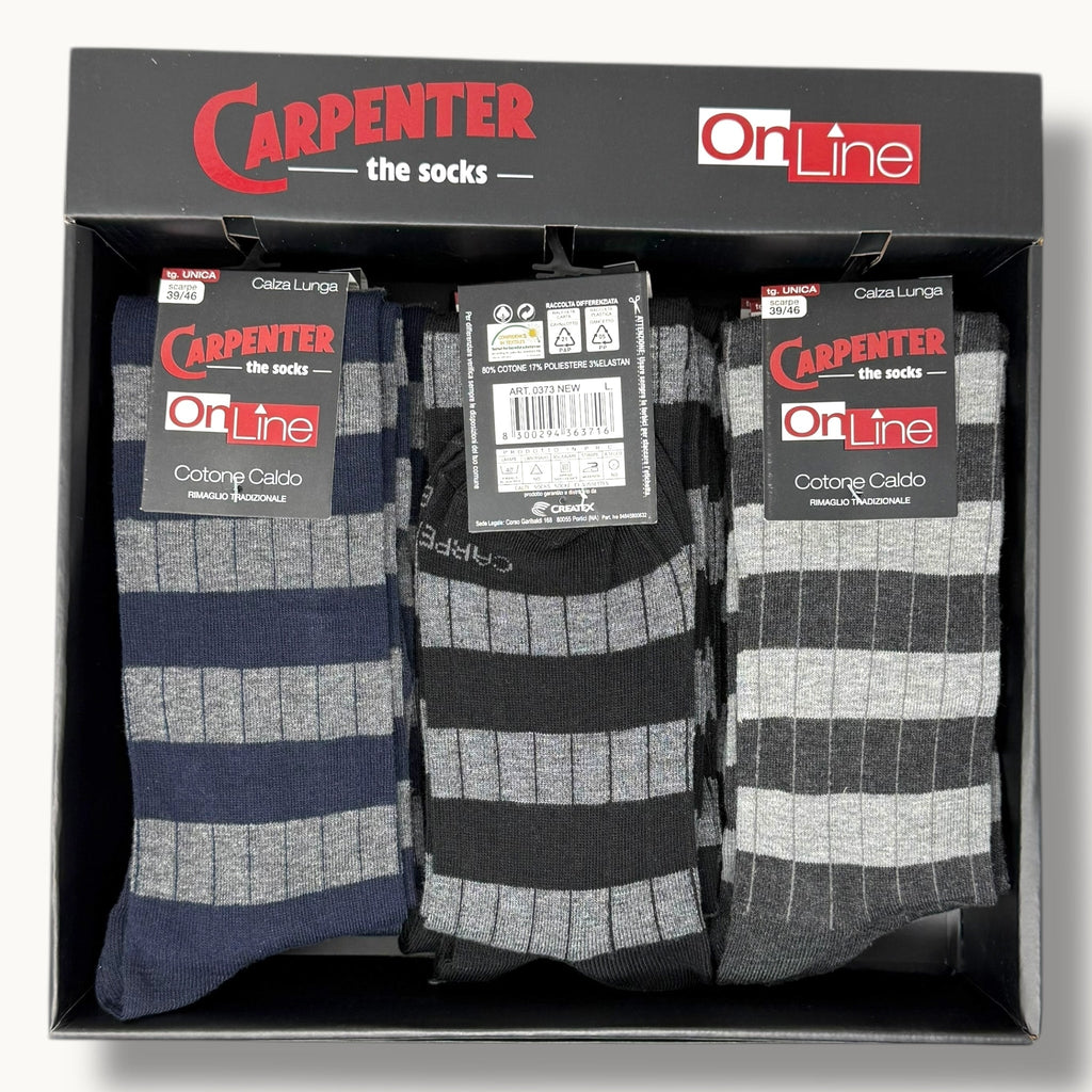 Carpenter - (4 Paia) Calza Lunga Uomo In Caldo Cotone Fantasia Art. 0373
