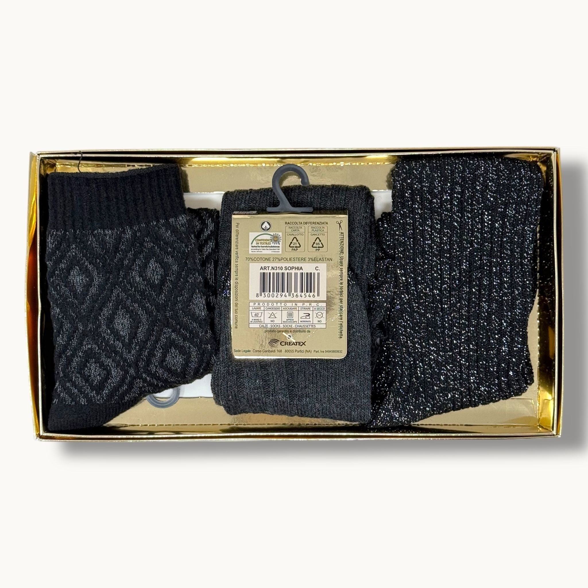 Stylosa - Idea Regalo 3paia Calzini Donna In Cotone Fantasia Assortite  Art. N310