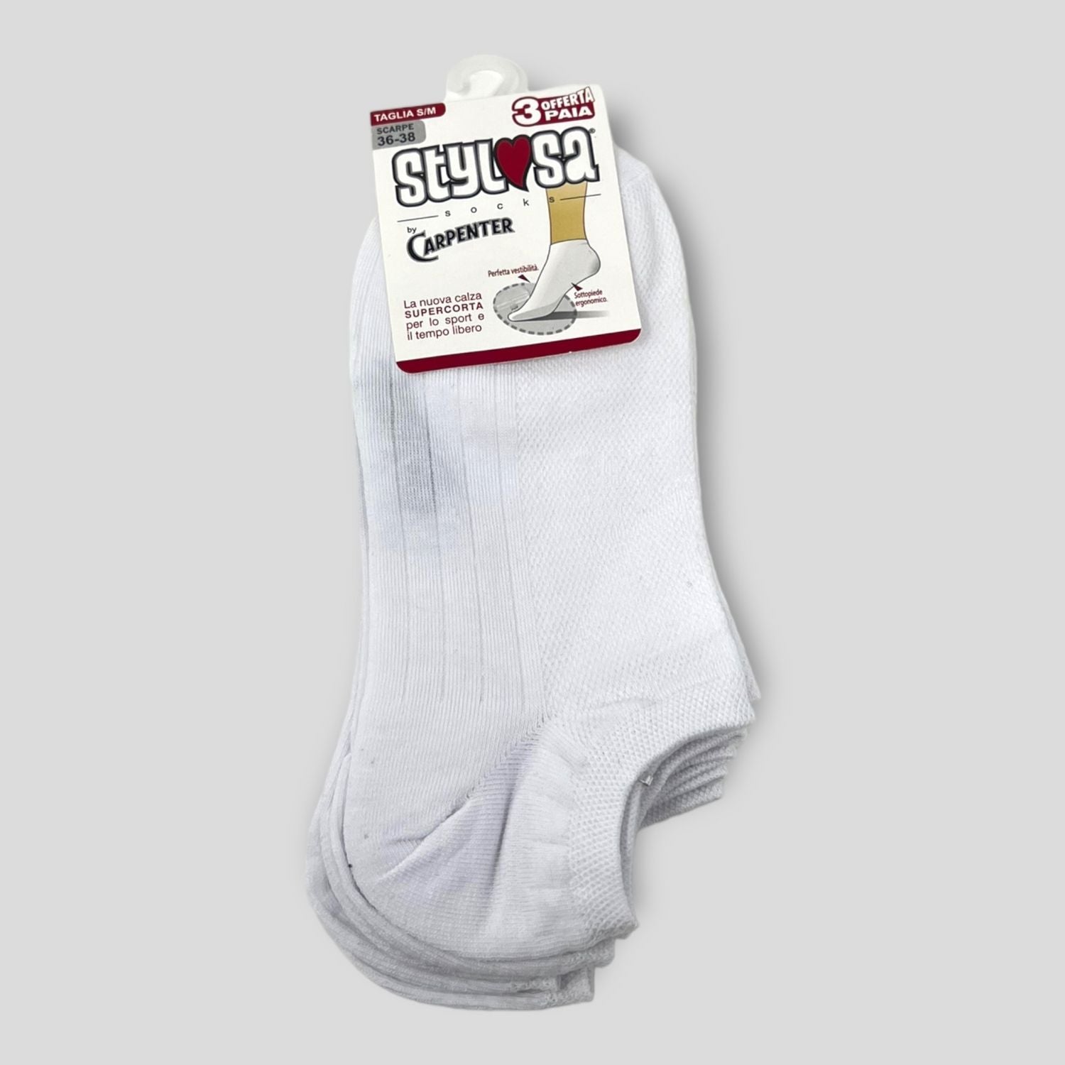 Stylosa Confezione 3 Paia  Pariscarpa Donna In Puro Cotone  Art. G903