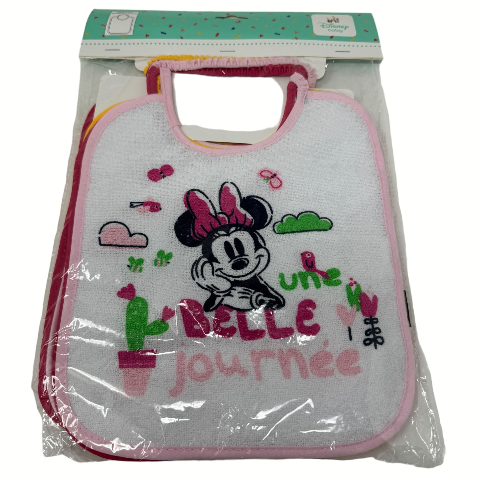 Disney - 6 Pezzi Bavetta Media In Spugna E Retro In Pvc Con Elastico Femminuccia  Art. Wd9550