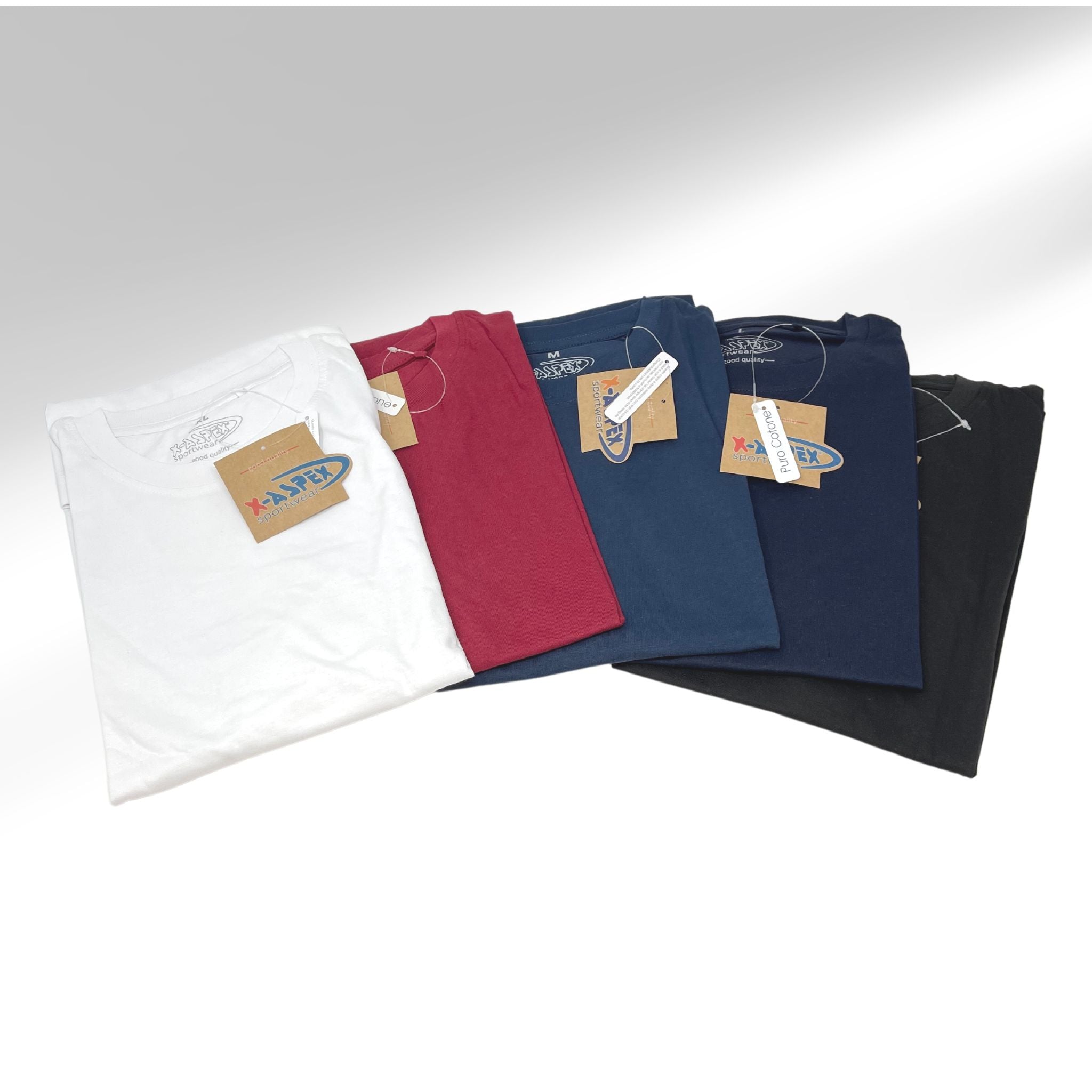 X-aspex T-shirt Uomo M/m Girocollo 100% Cotone In Tinta Unita Misure/colori Assortiti  Art.tm0403
