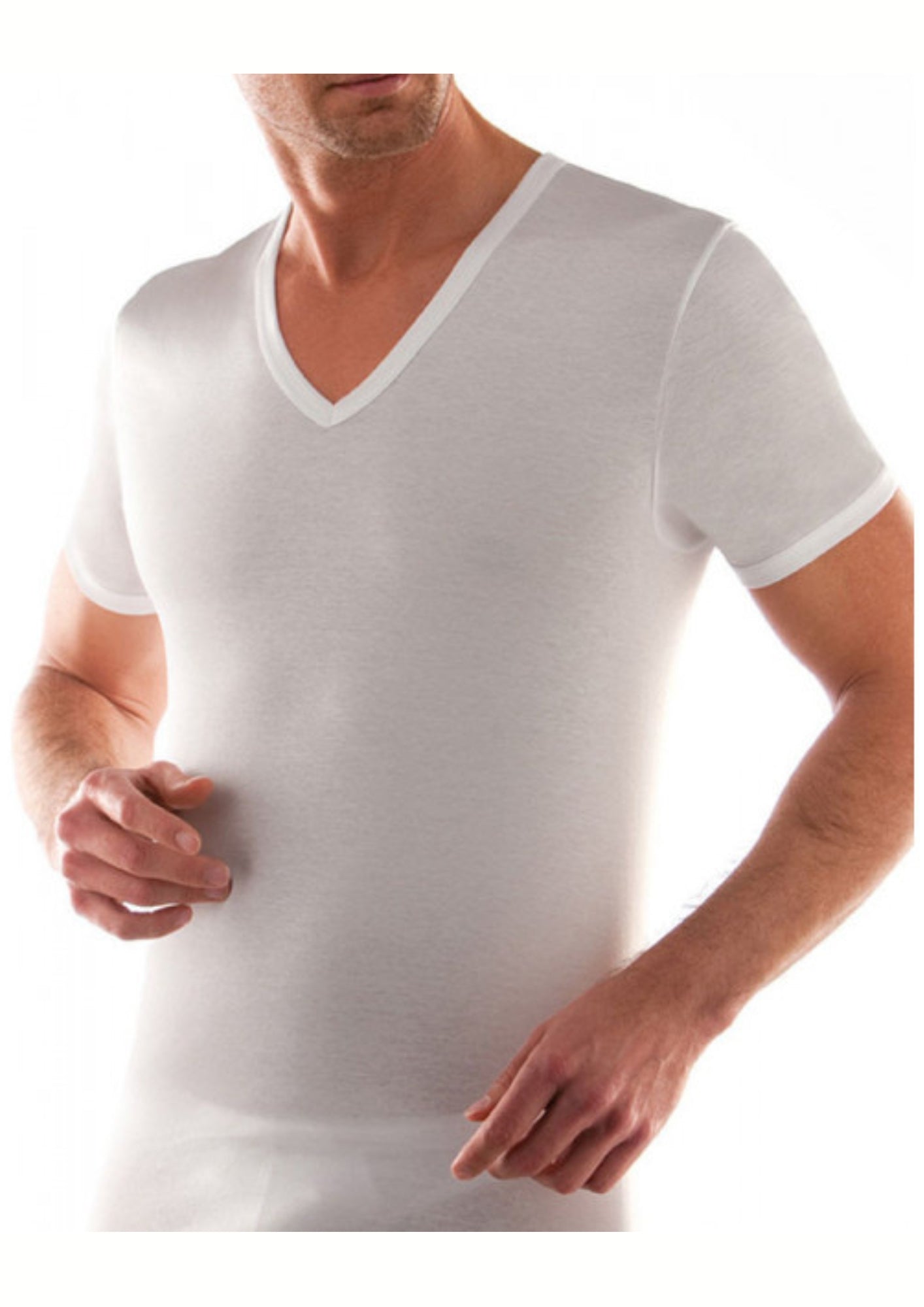 Nazareno Gabrielli - Maglia Uomo In Cotone Interlock Scollo V  Art.nv52b
