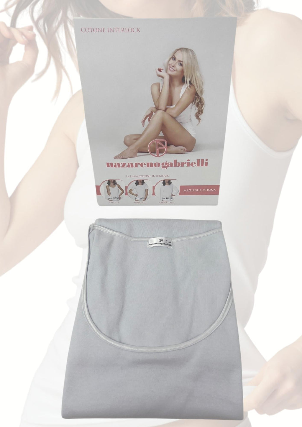 Nazareno Gabrielli - Maglia Donna In Caldo Cotone Interlock  Art.ng552b