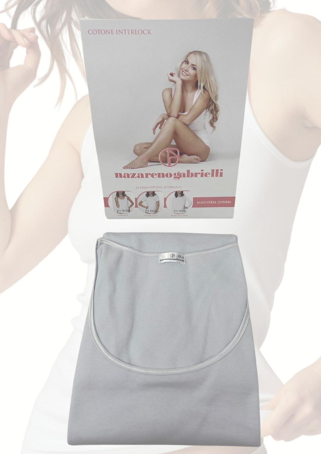 Nazareno Gabrielli - Maglia Donna In Caldo Cotone Interlock  Art.ng552b