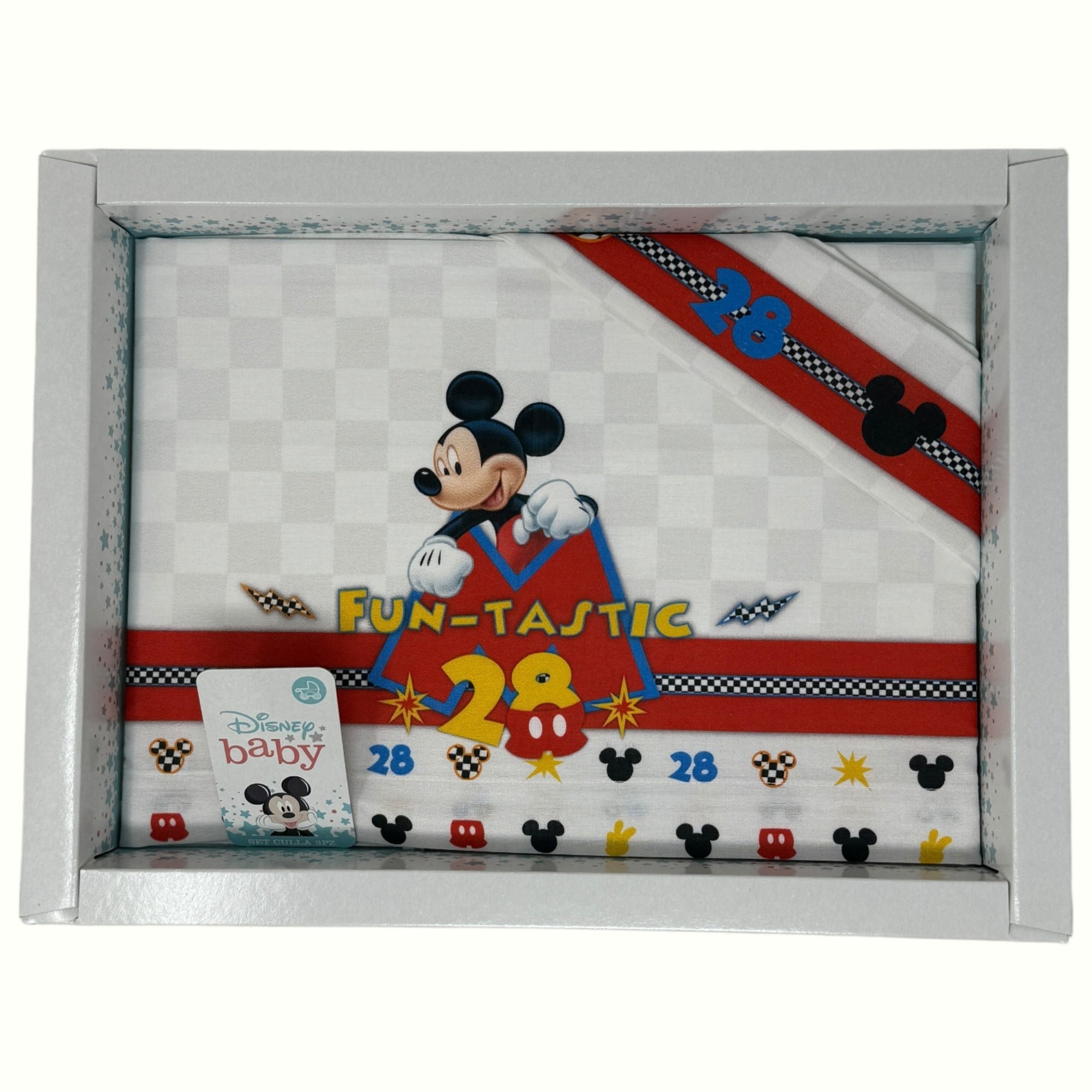 Disney Baby Completo Lenzuola 3 Pezzi Carrozzina Stampa Mickey Mouse 90x120  Art. Ec0230wd