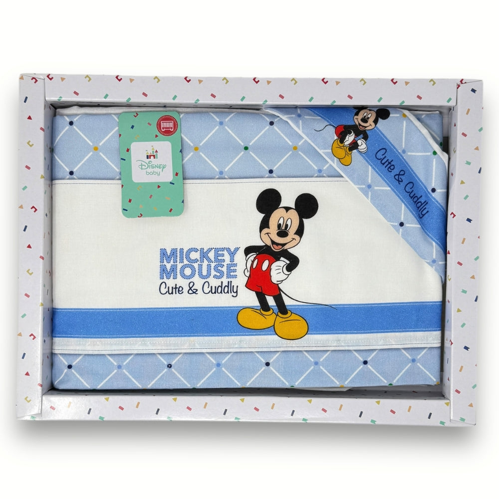 Disney - Completo Lenzuola 3 Pezzi Lettino Stampa Mickey Mouse 120x180  Art. El0240