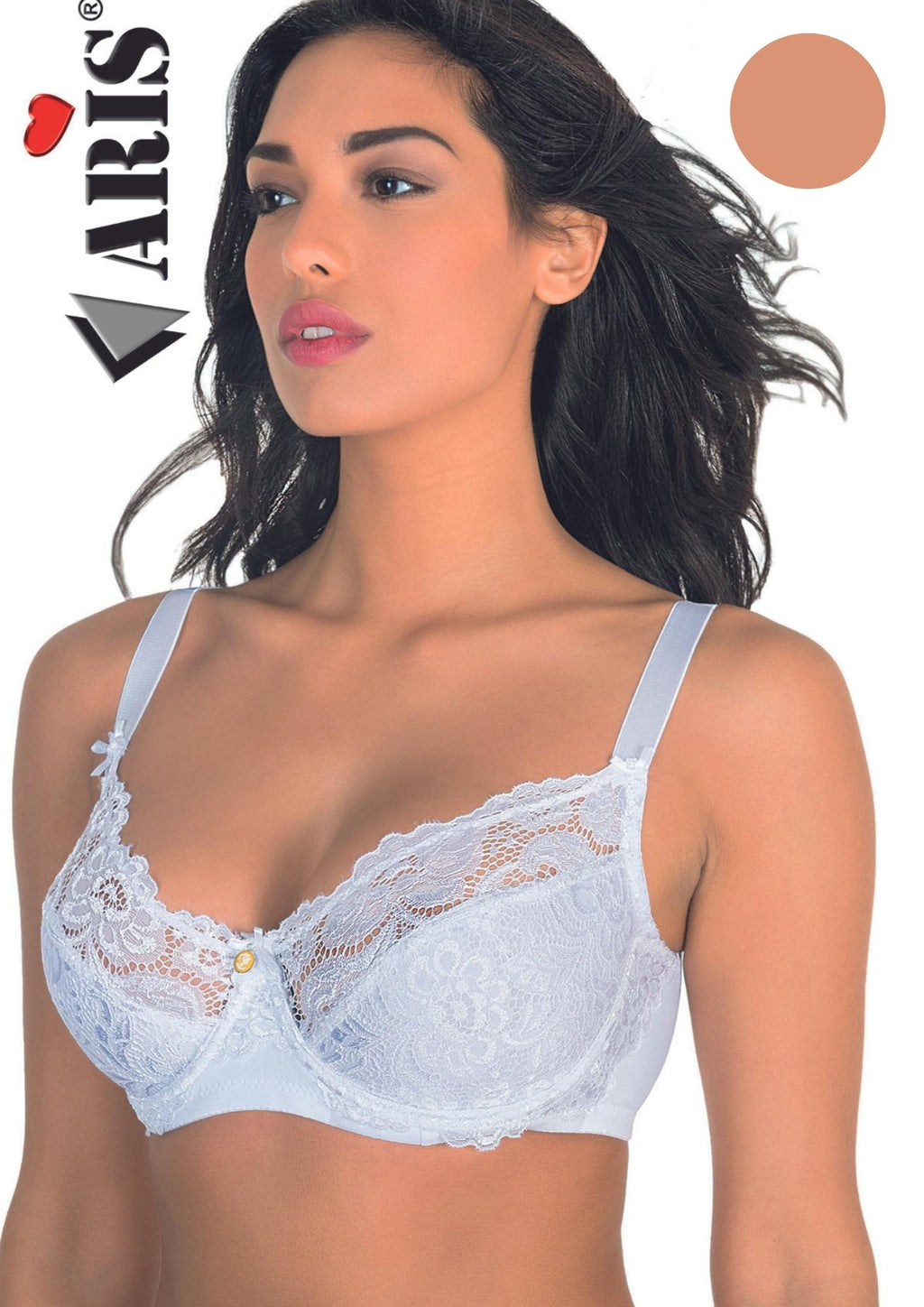 Reggiseno Microfibra In Morbido Pizzo Coppa D Con Ferretto  1827aris